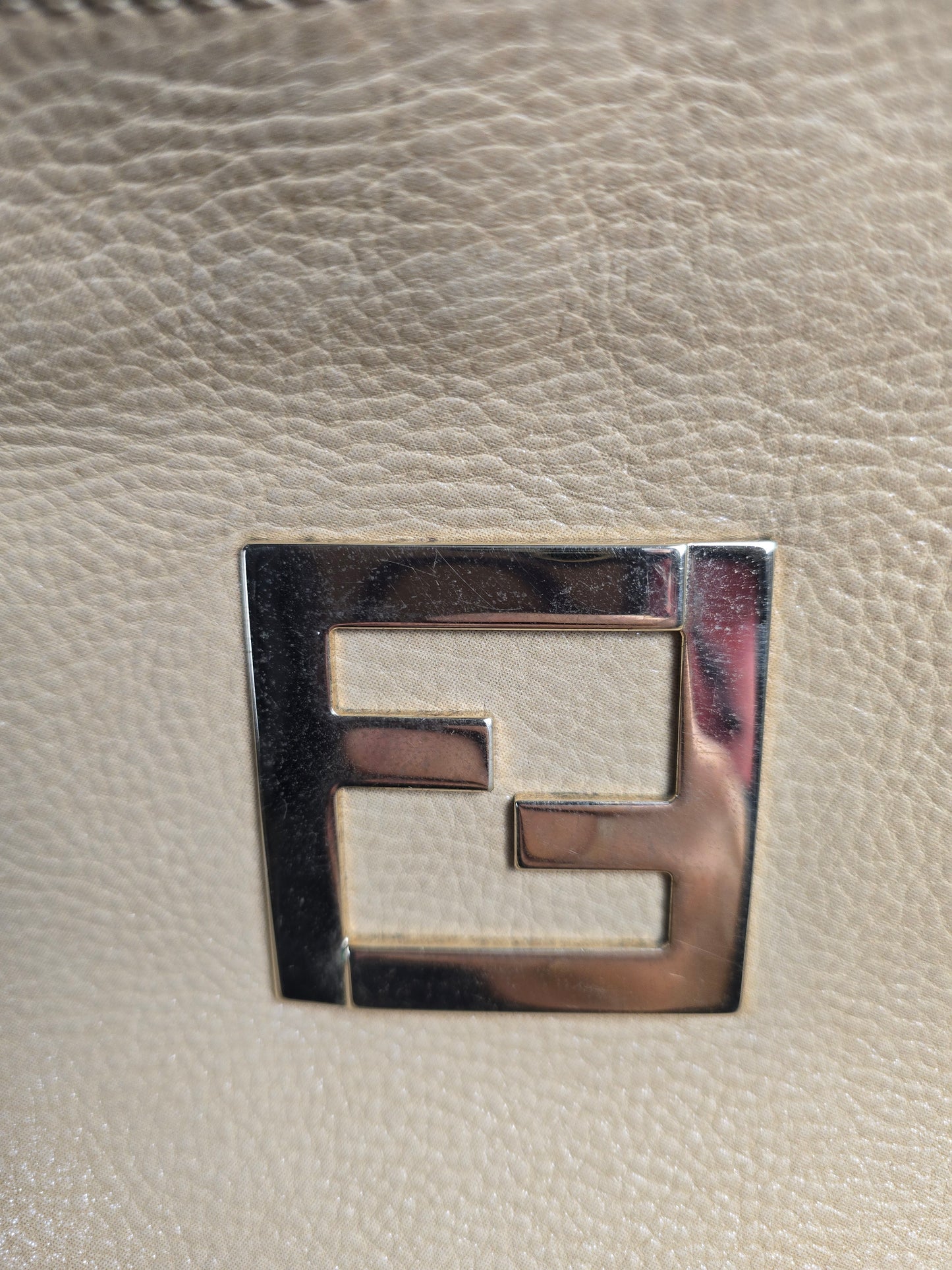 Fendi Beige Leather Medium Chains Tote