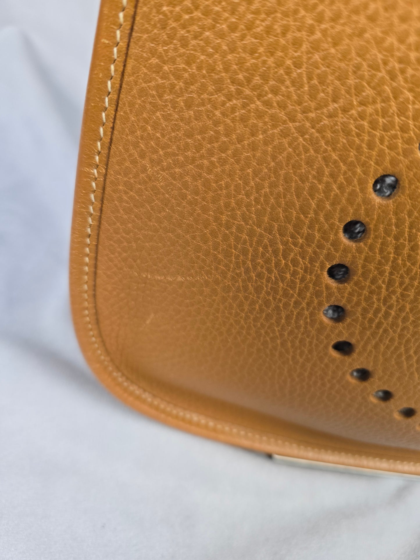 Hermes Clemence Evelyne Shoulder Bag in Golden Brown