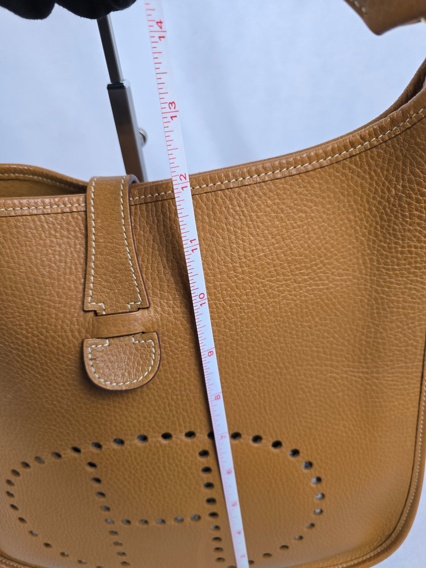 Hermes Clemence Evelyne Shoulder Bag in Golden Brown