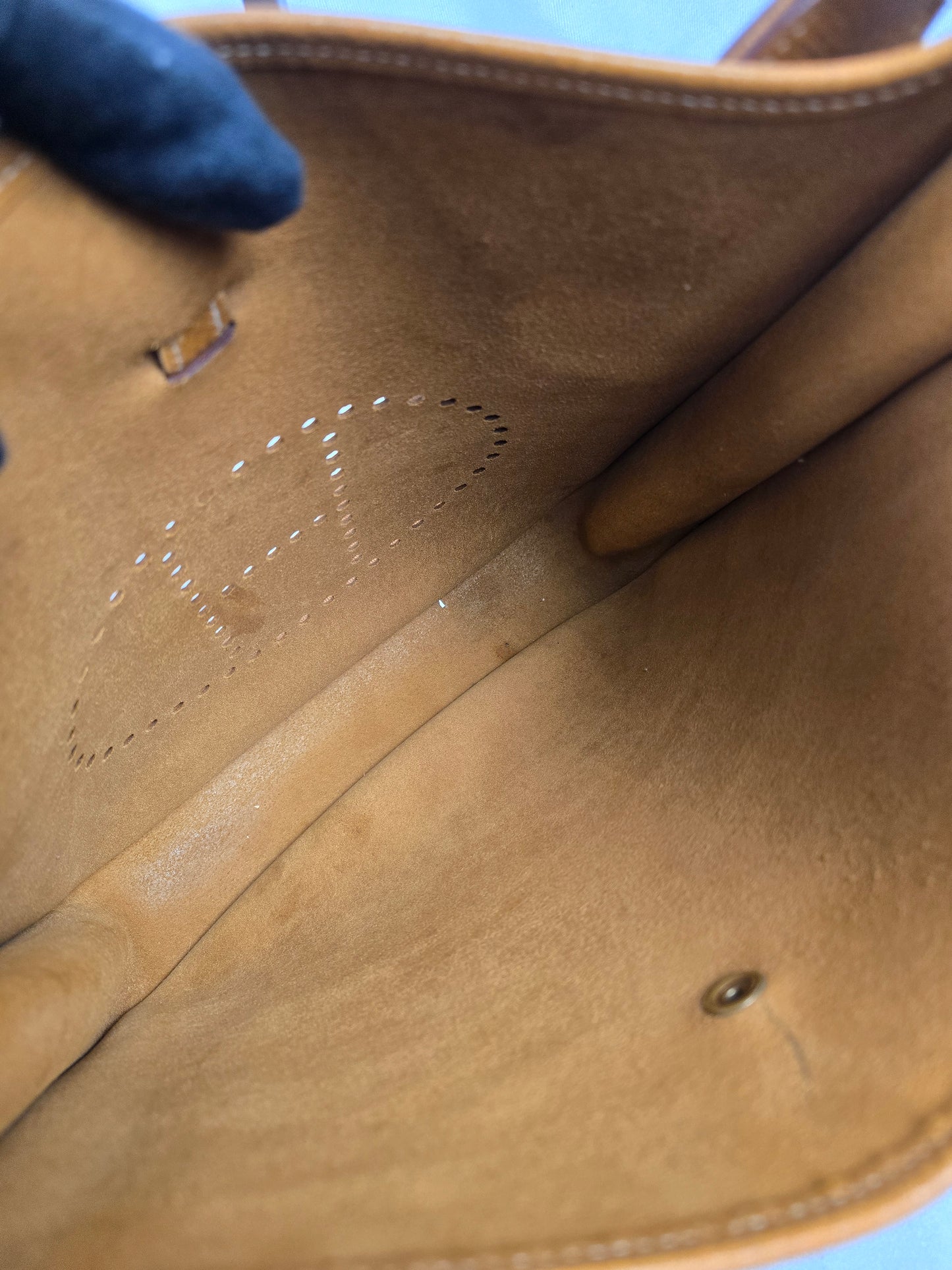 Hermes Clemence Evelyne Shoulder Bag in Golden Brown