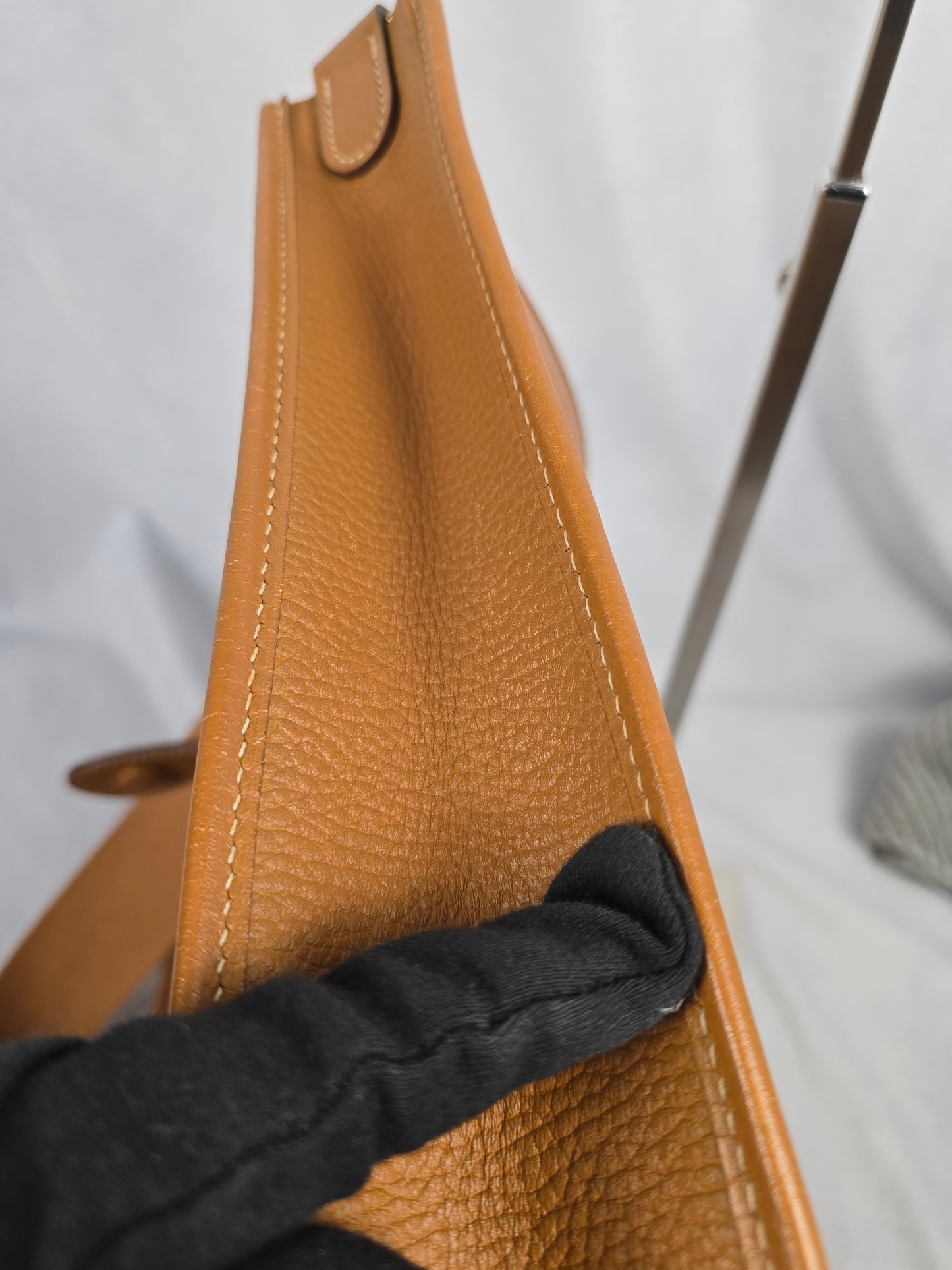 Hermes Clemence Evelyne Shoulder Bag in Golden Brown