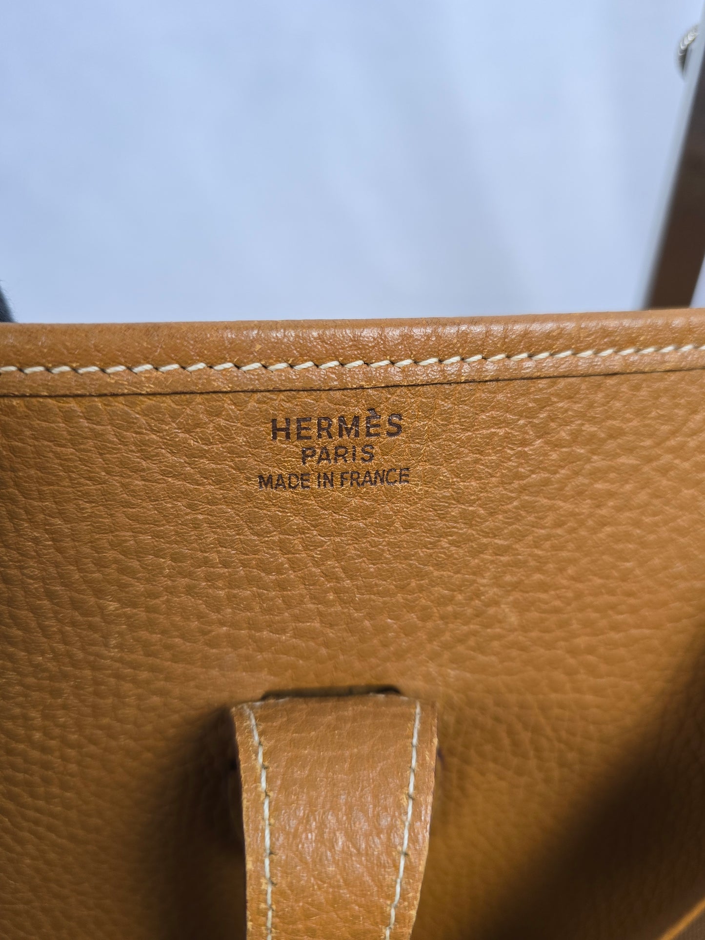 Hermes Clemence Evelyne Shoulder Bag in Golden Brown