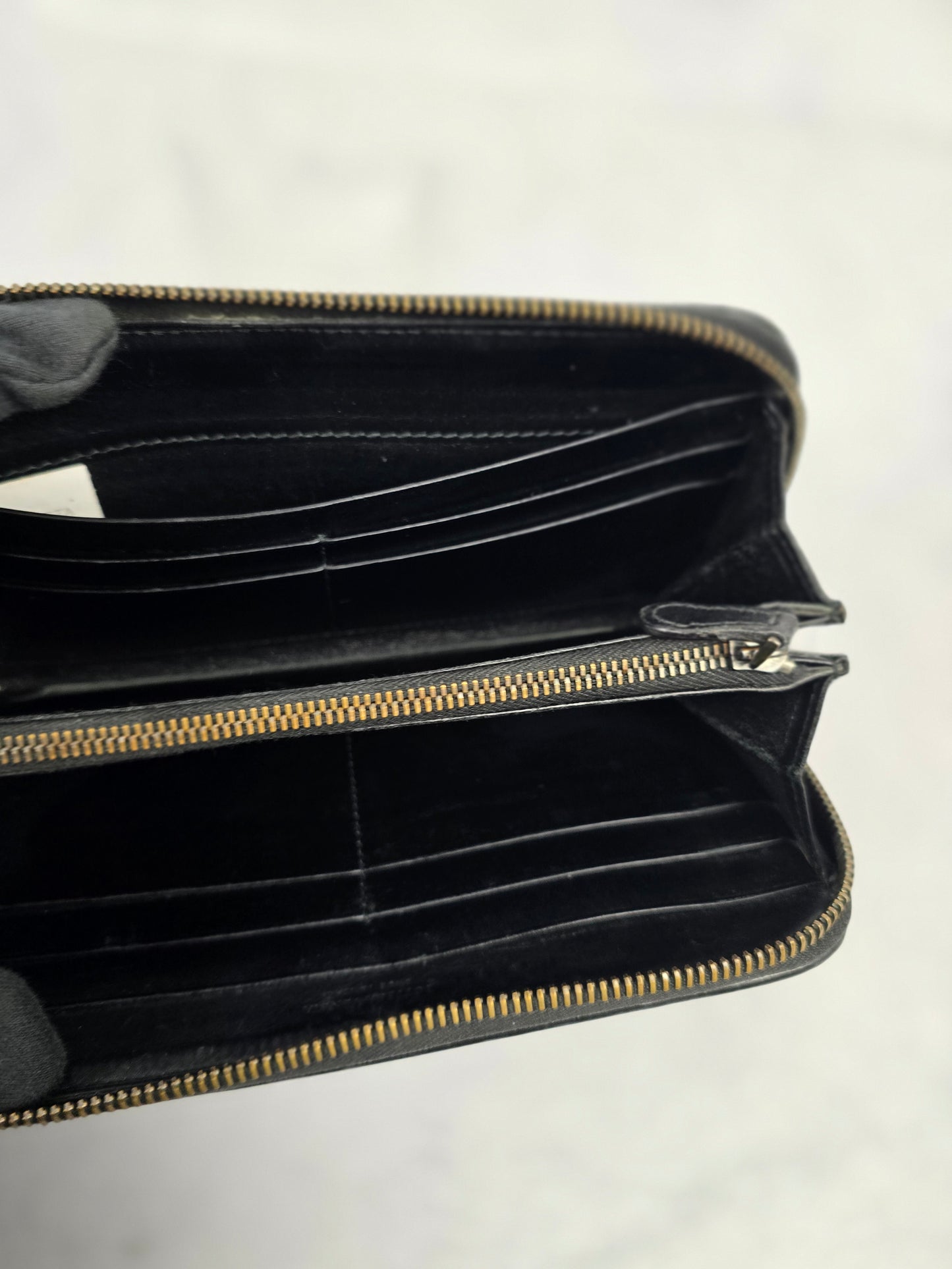 Bottega Veneta Black Intrecciato Leather Zippy Long Wallet