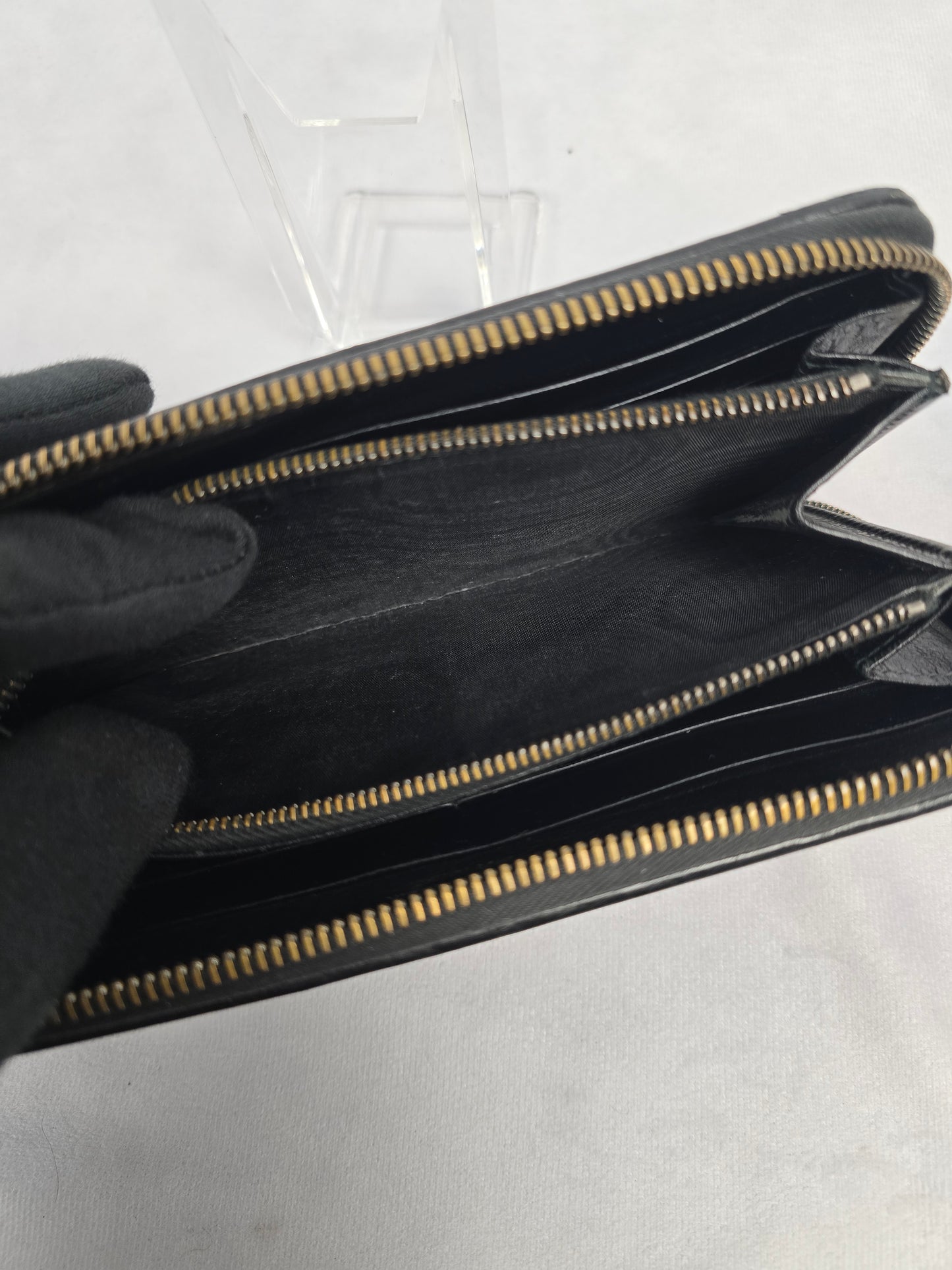 Bottega Veneta Black Intrecciato Leather Zippy Long Wallet