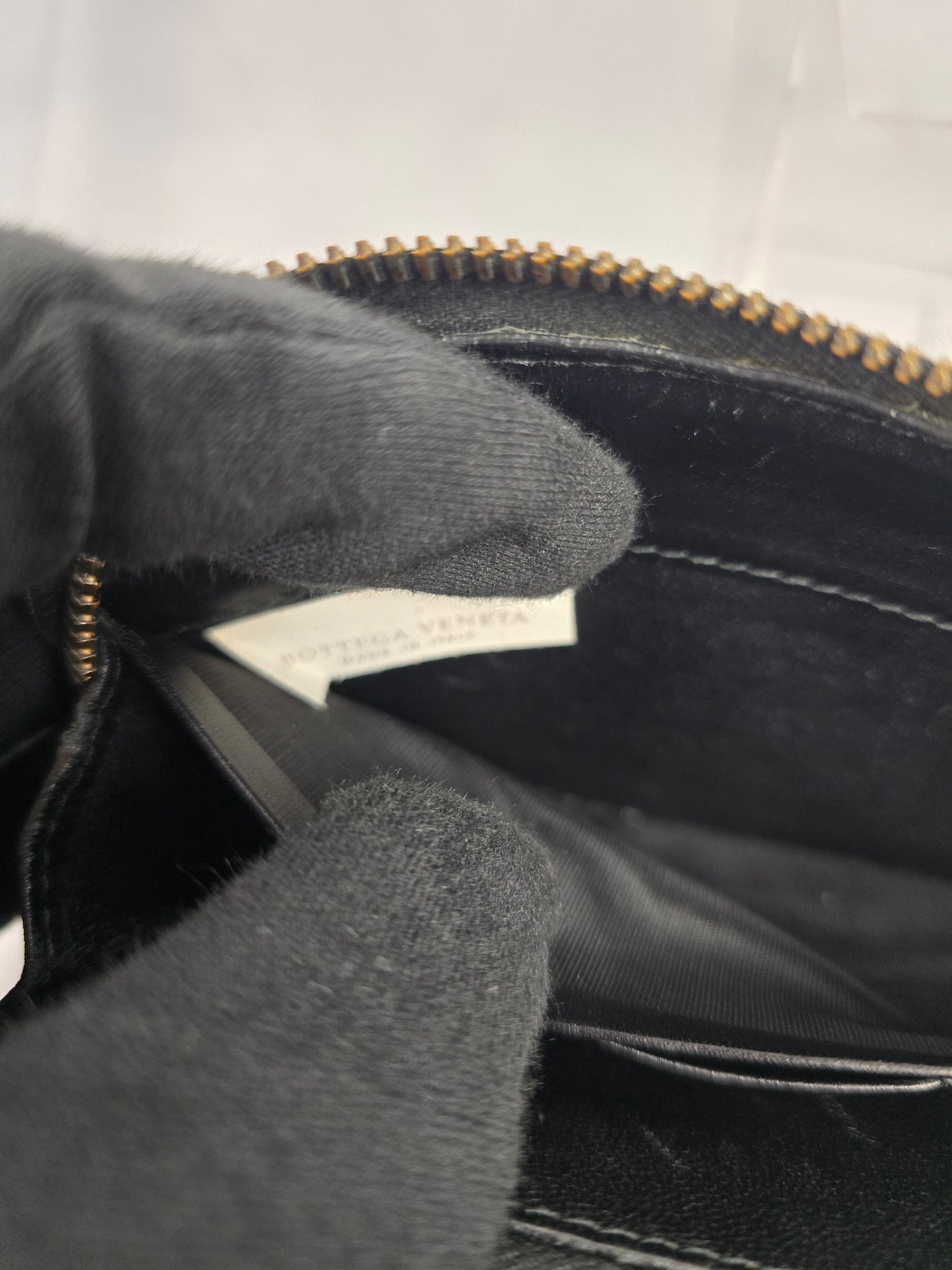 Bottega Veneta Black Intrecciato Leather Zippy Long Wallet