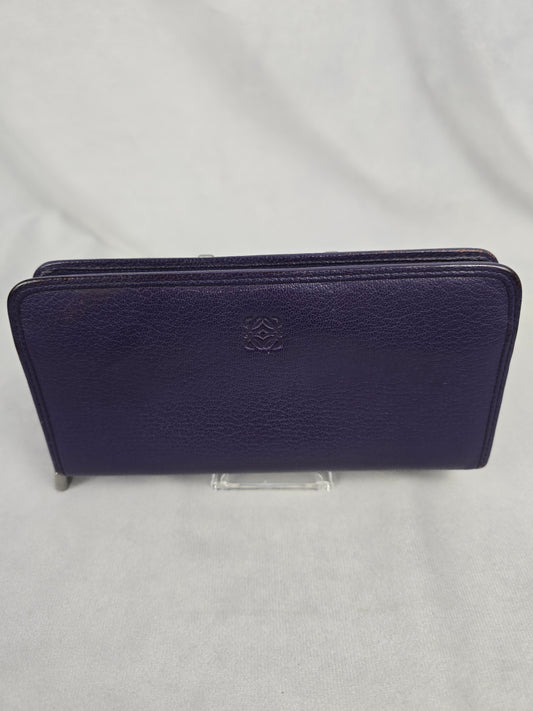 Loewe Purple Leather Padlock Zippy Wallet