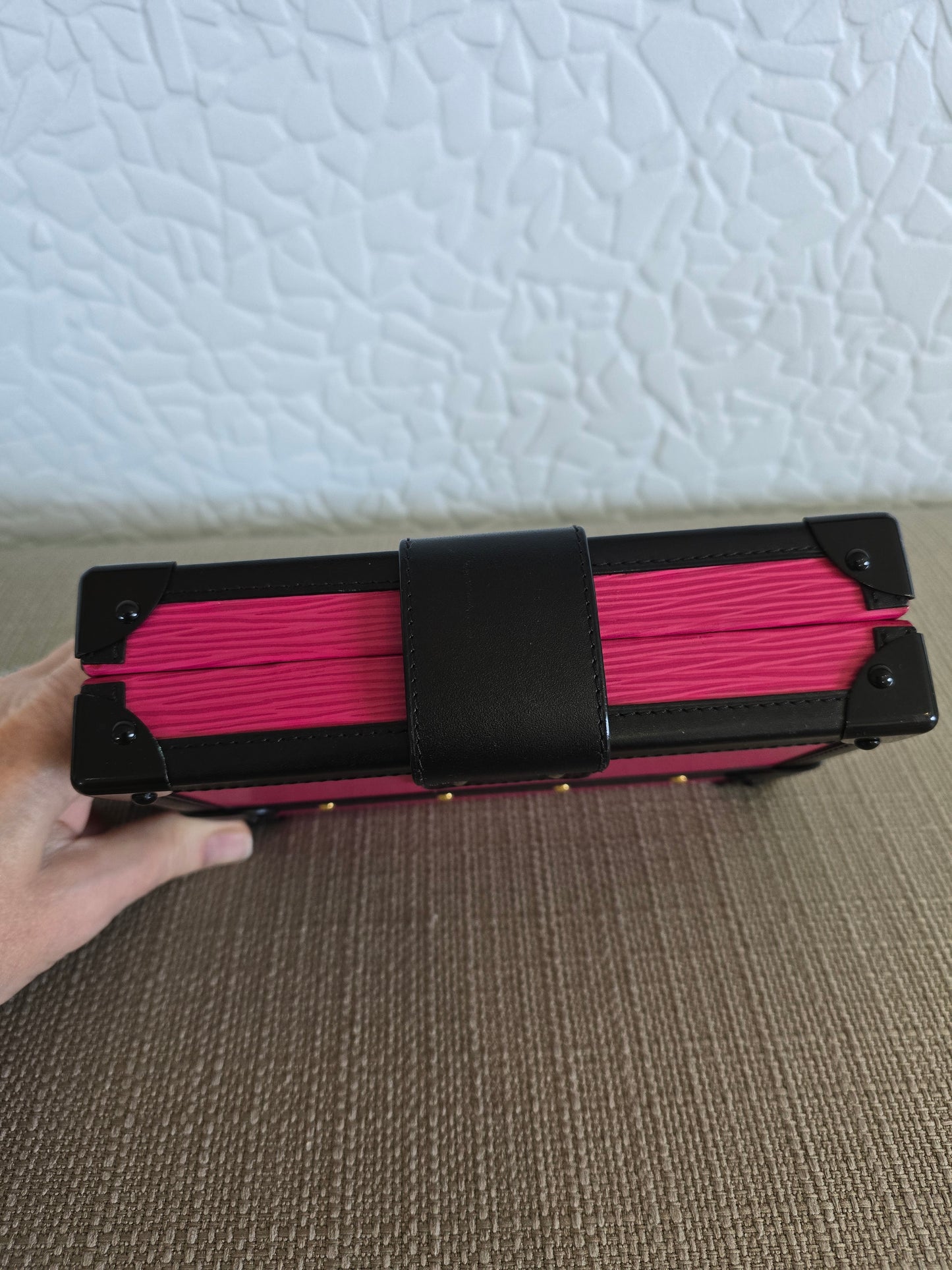 Louis Vuitton Petite Malle Fuchsia Pink Epi Leather Crossbody