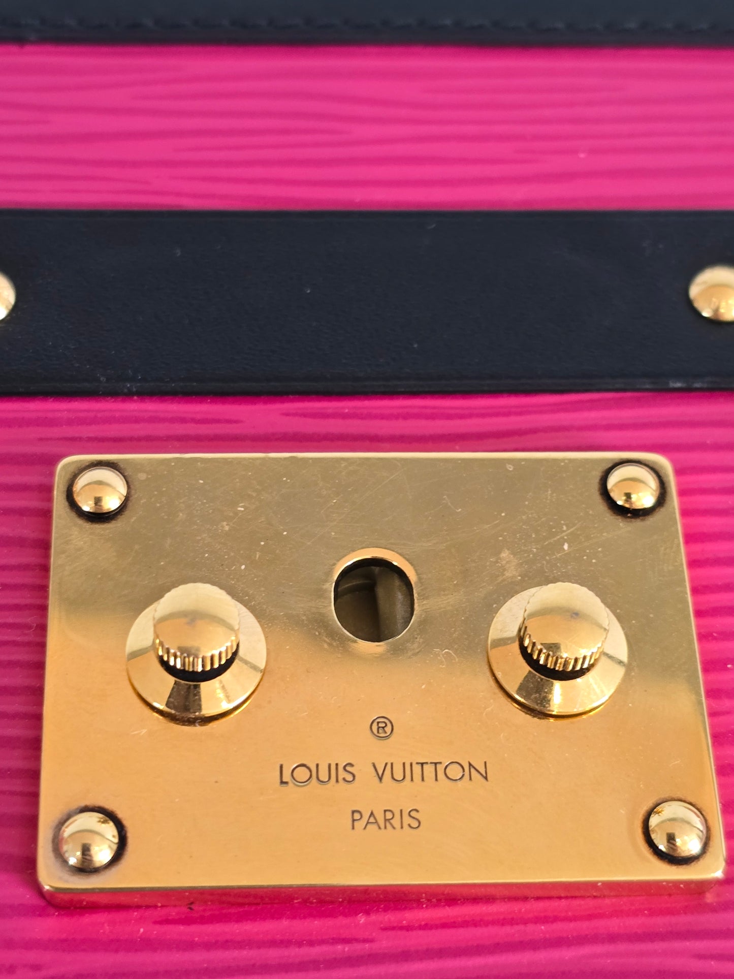 Louis Vuitton Petite Malle Fuchsia Pink Epi Leather Crossbody