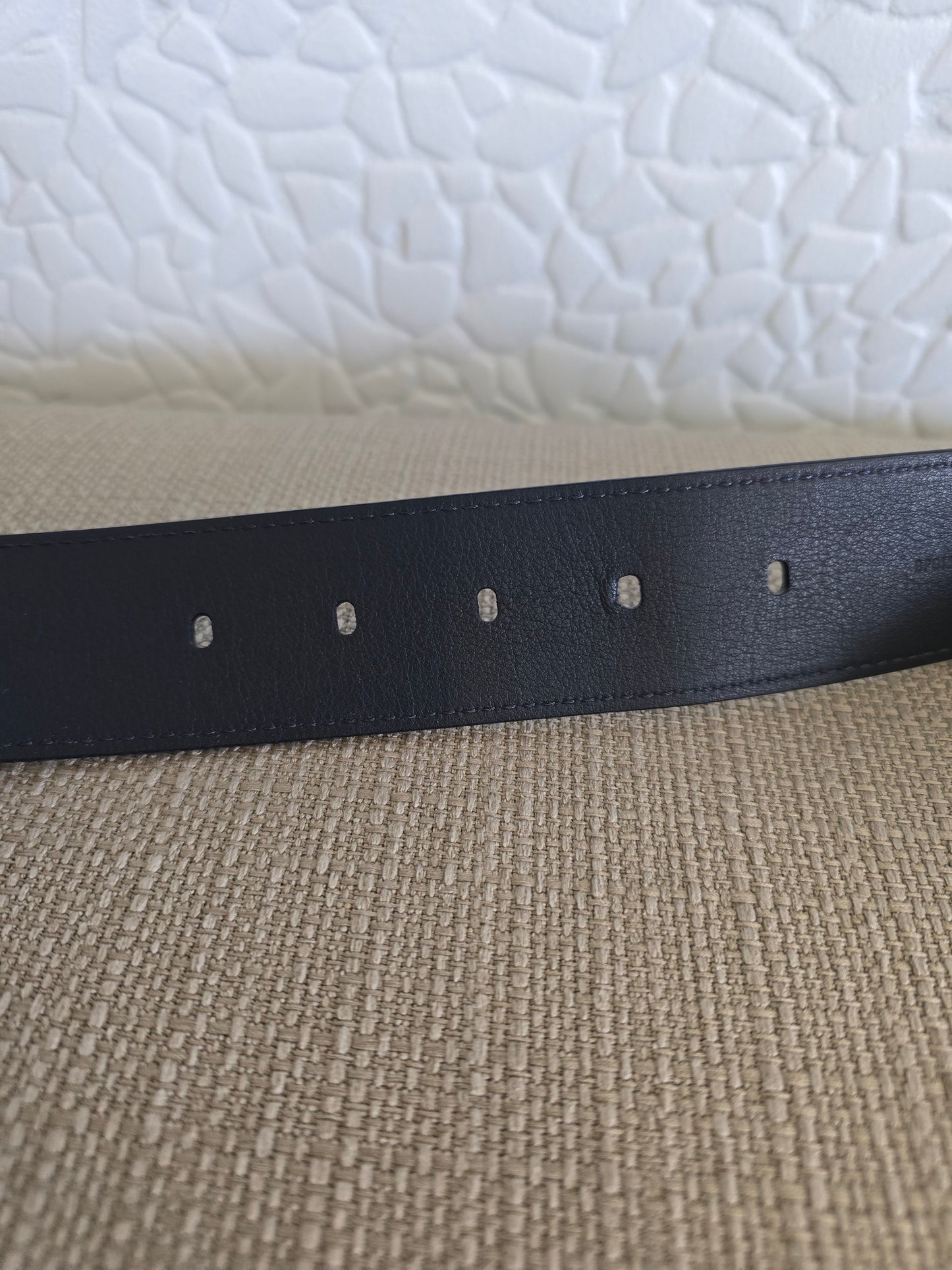 Louis Vuitton Monogram Navy Coated Canvas/Leather Belt with Red/White Stripe Sz. 95 CM