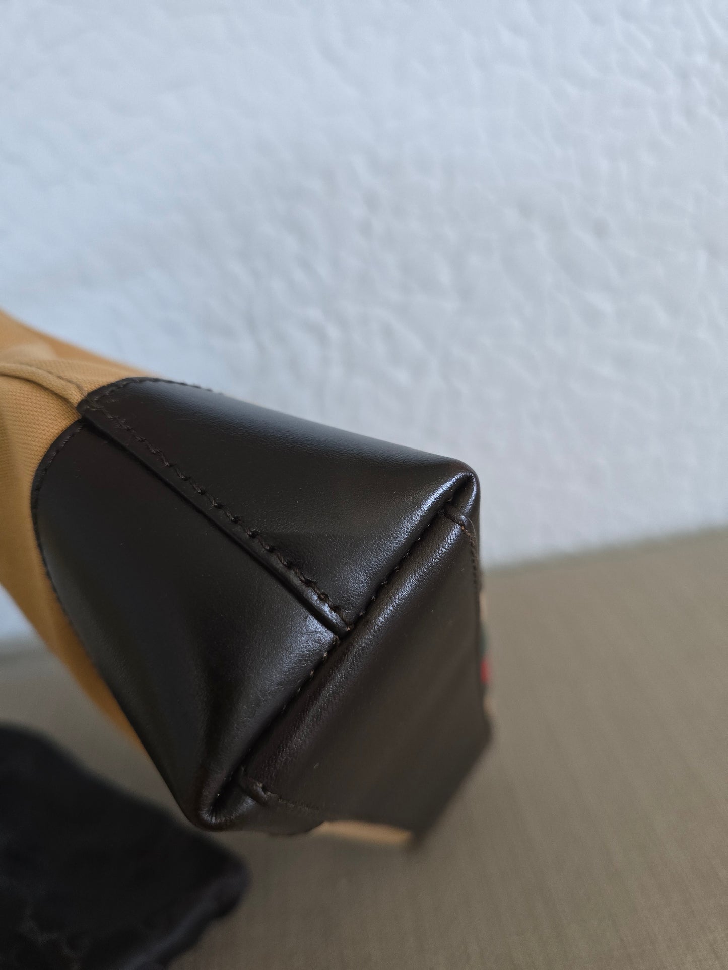 Gucci Canvas and Leather Sherry One Handle Tote