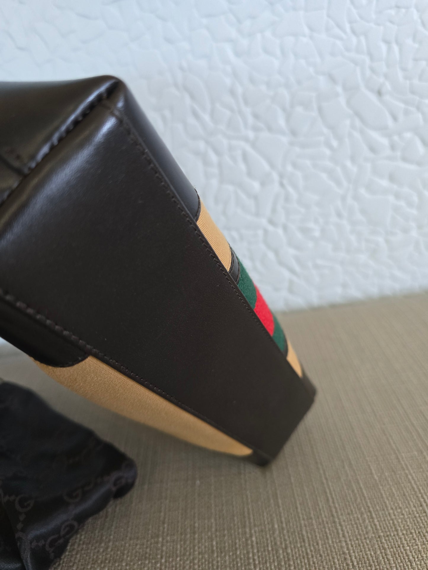 Gucci Canvas and Leather Sherry One Handle Tote