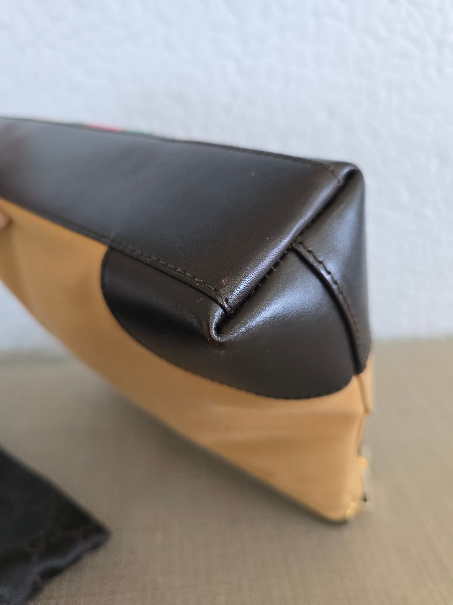 Gucci Canvas and Leather Sherry One Handle Tote