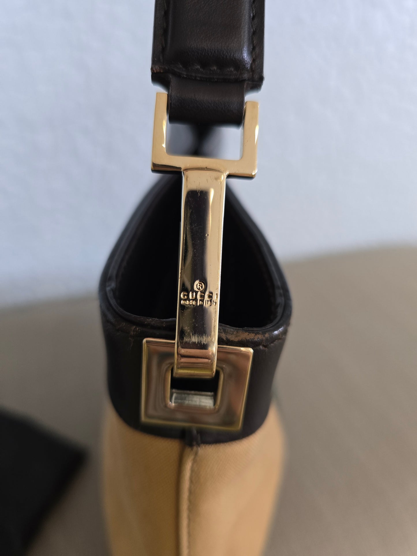 Gucci Canvas and Leather Sherry One Handle Tote