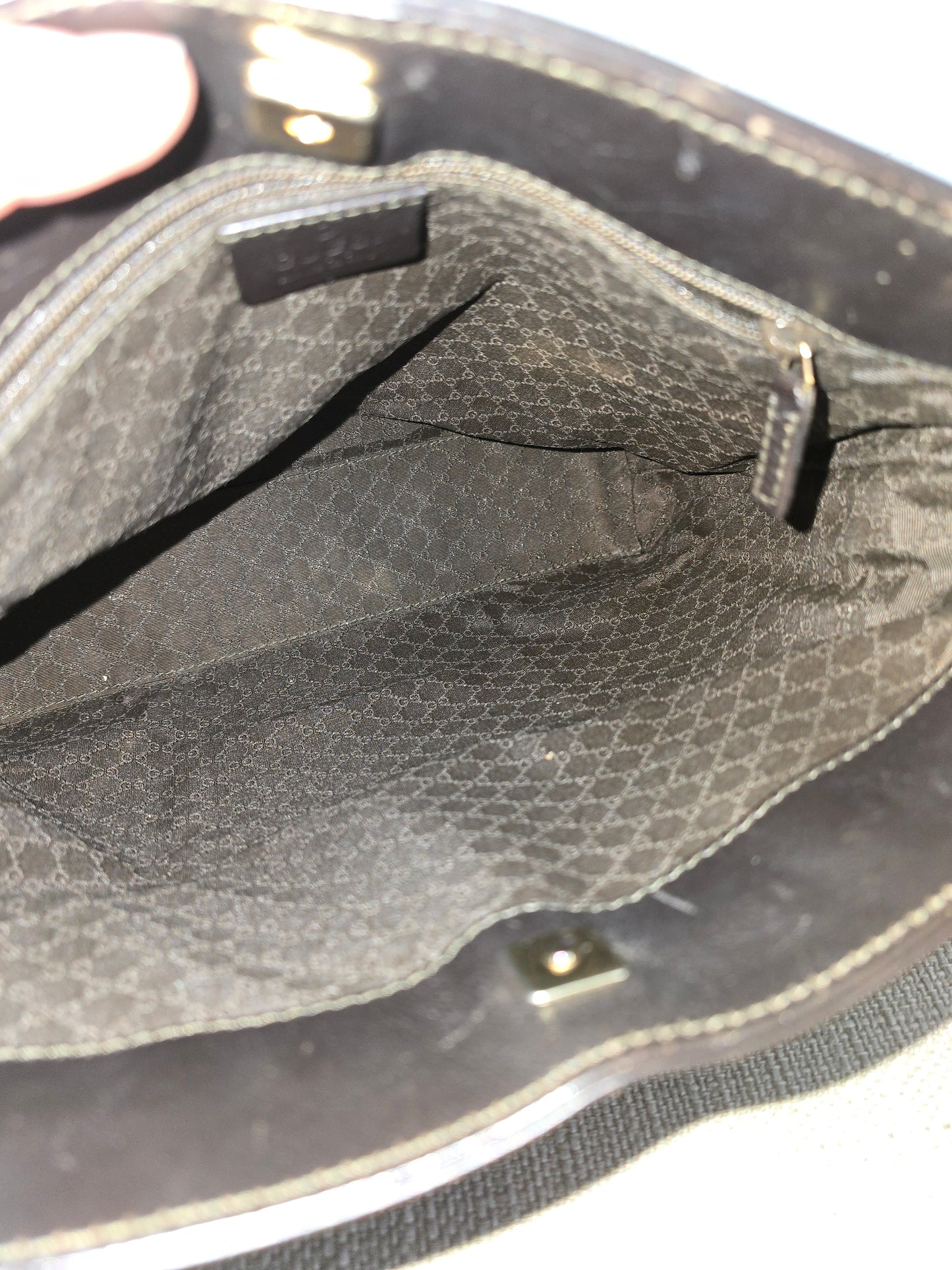 Gucci Canvas and Leather Sherry One Handle Tote