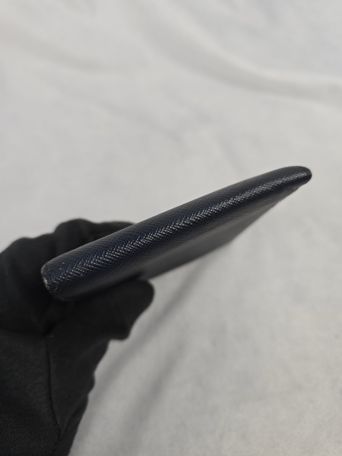 Prada Saffiano Leather Navy Blue Bifold Wallet