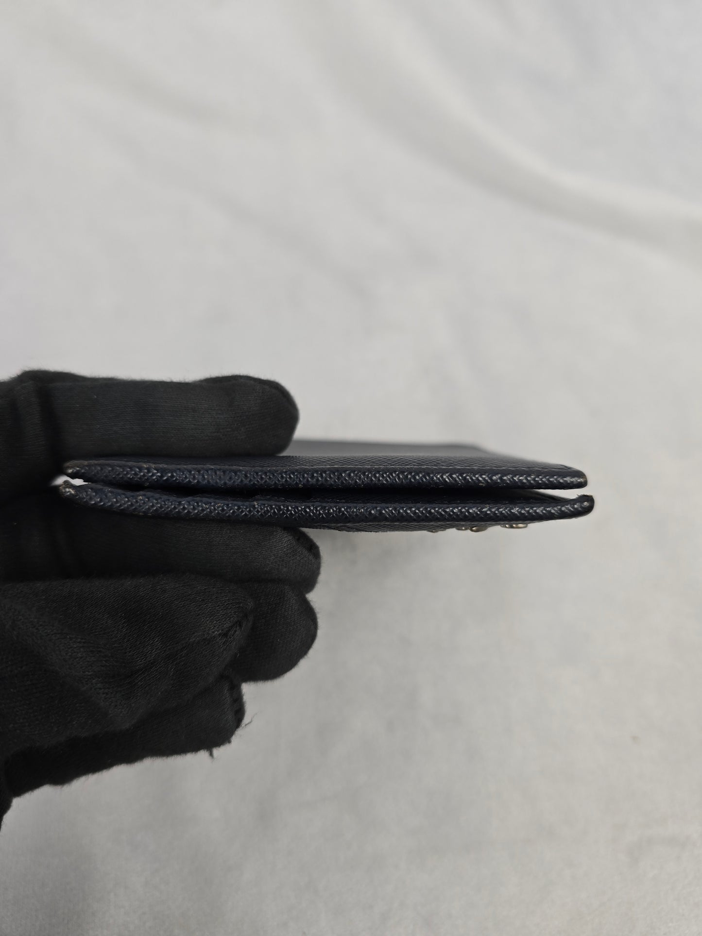 Prada Saffiano Leather Navy Blue Bifold Wallet
