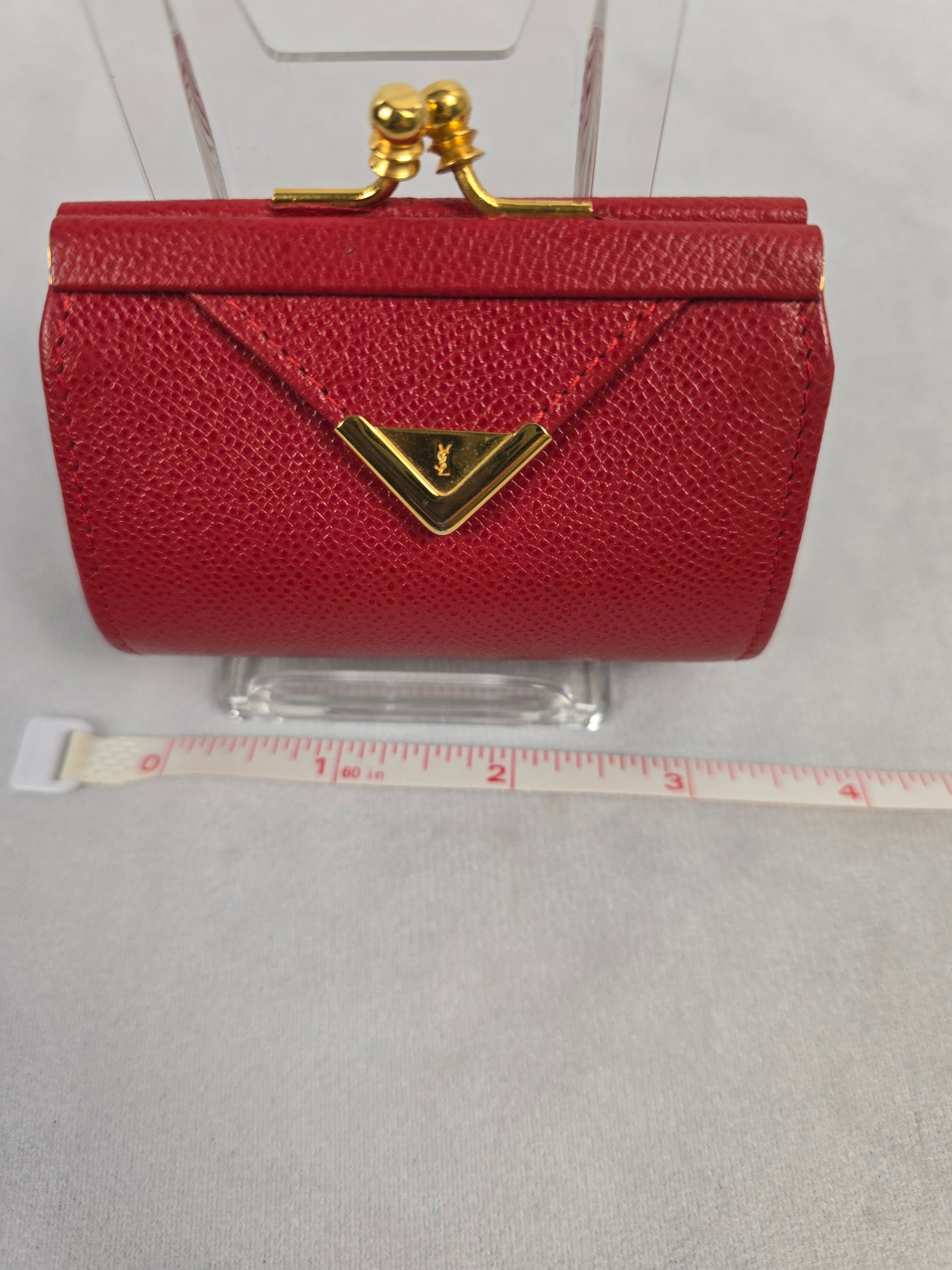 Yves Saint Laurent Vintage Red Leather Coin Purse