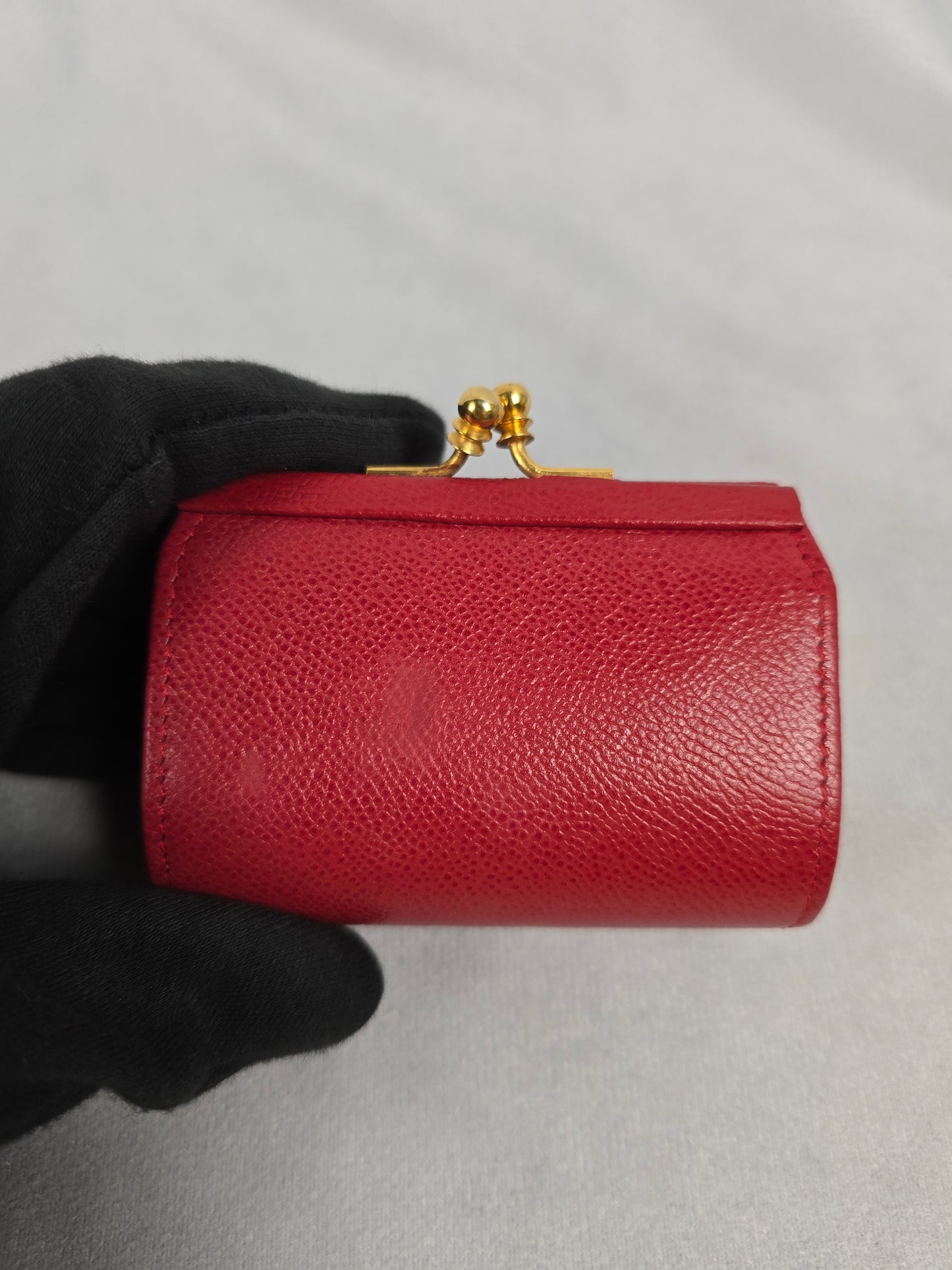 Yves Saint Laurent Vintage Red Leather Coin Purse