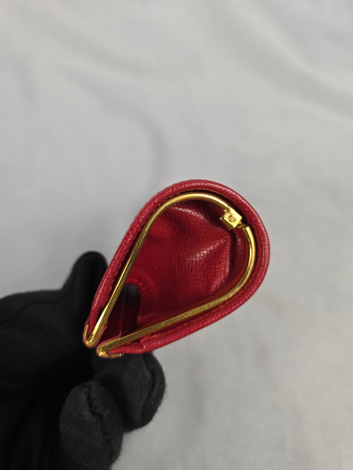 Yves Saint Laurent Vintage Red Leather Coin Purse