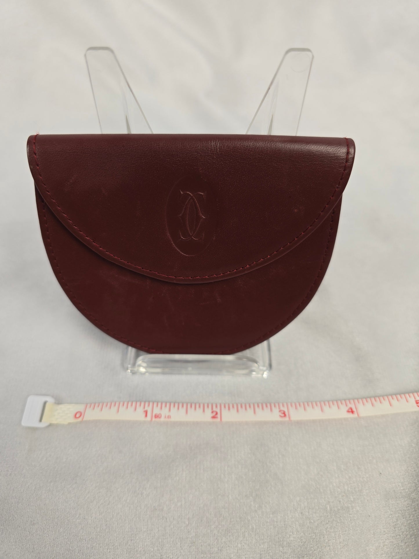 Cartier Must de Leather Coin Purse in Bordeaus