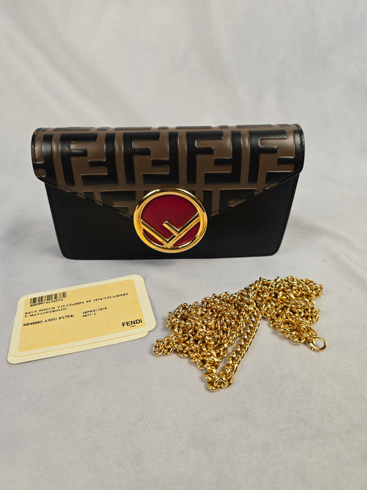 fendi Vitello Liberty F is Fendi Bi-Color Embossed Belt Bag / Crossbody