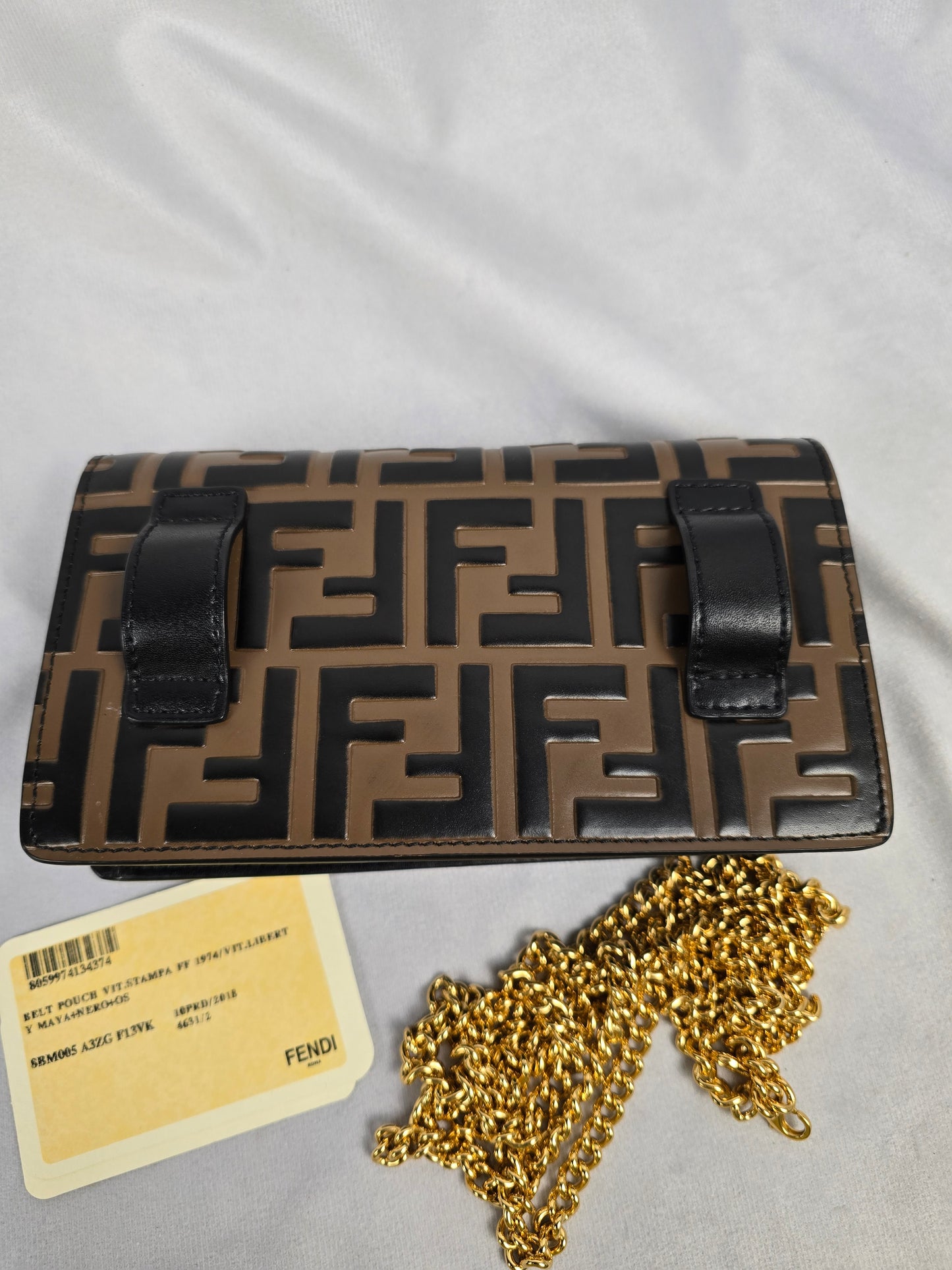 fendi Vitello Liberty F is Fendi Bi-Color Embossed Belt Bag / Crossbody