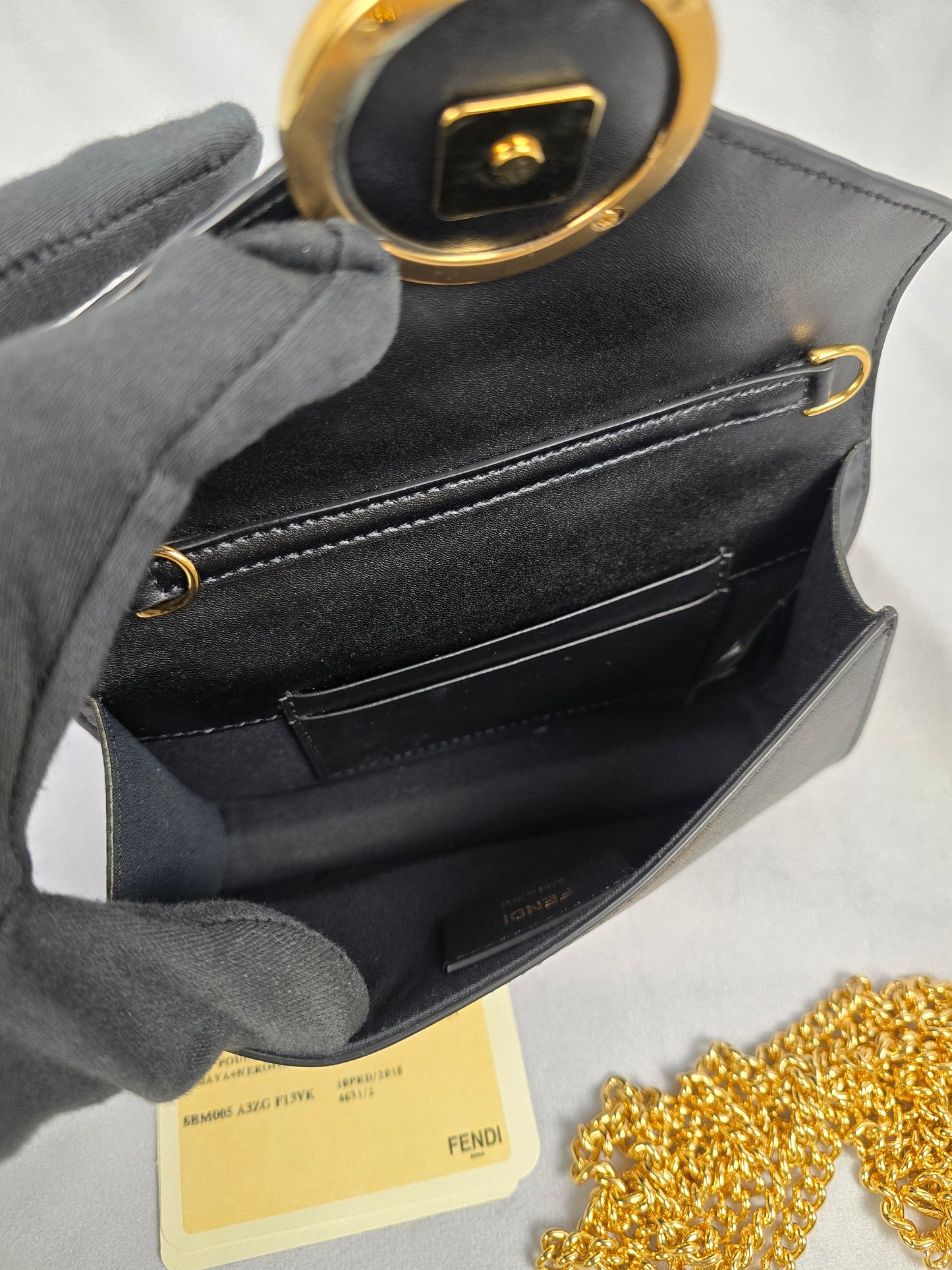 fendi Vitello Liberty F is Fendi Bi-Color Embossed Belt Bag / Crossbody