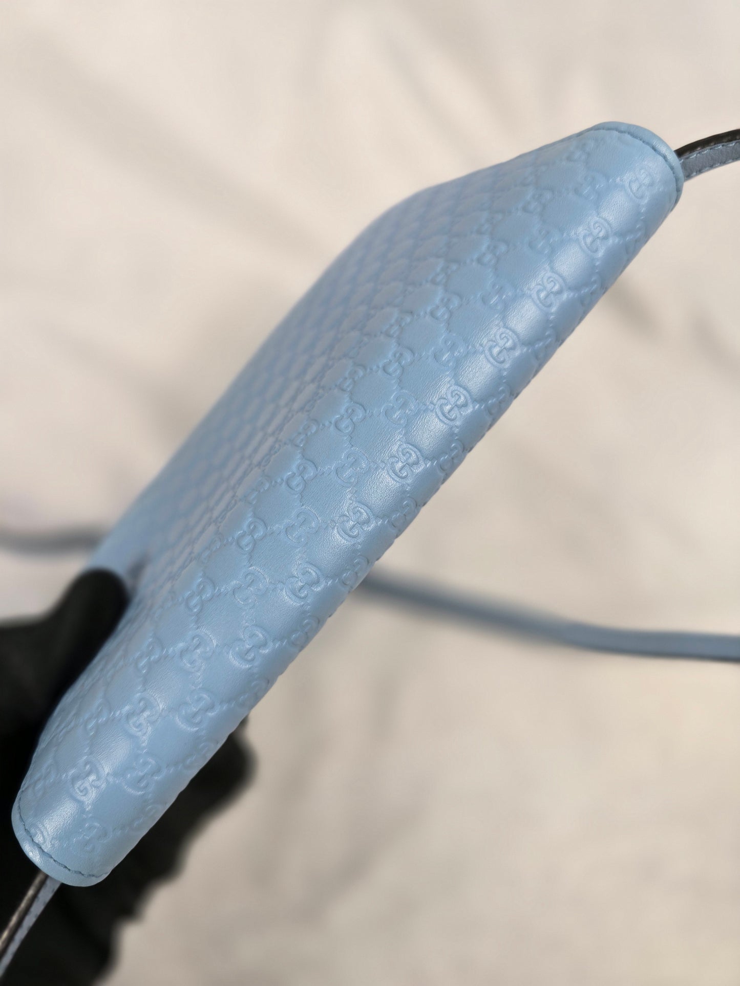 Gucci Microguccissima Crossbody Wallet Soft Blue