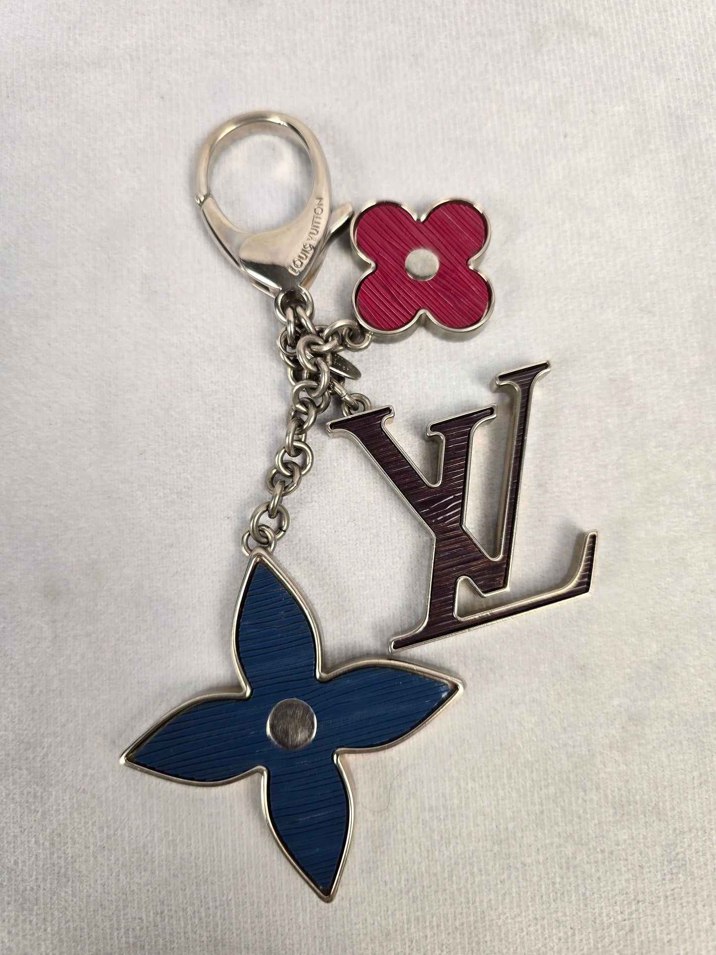 Louis Vuitton Fleur D'Epi Bag Charm in Figue/Fuschsia/Indigo
