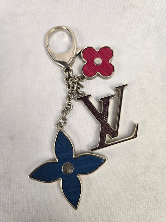 Louis Vuitton Fleur D'Epi Bag Charm in Figue/Fuschsia/Indigo
