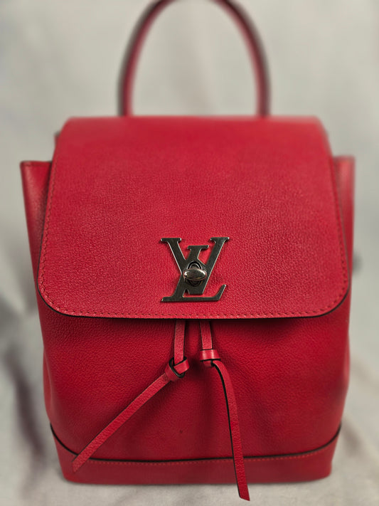 Louis Vuitton Lockme Red Leather Backpack