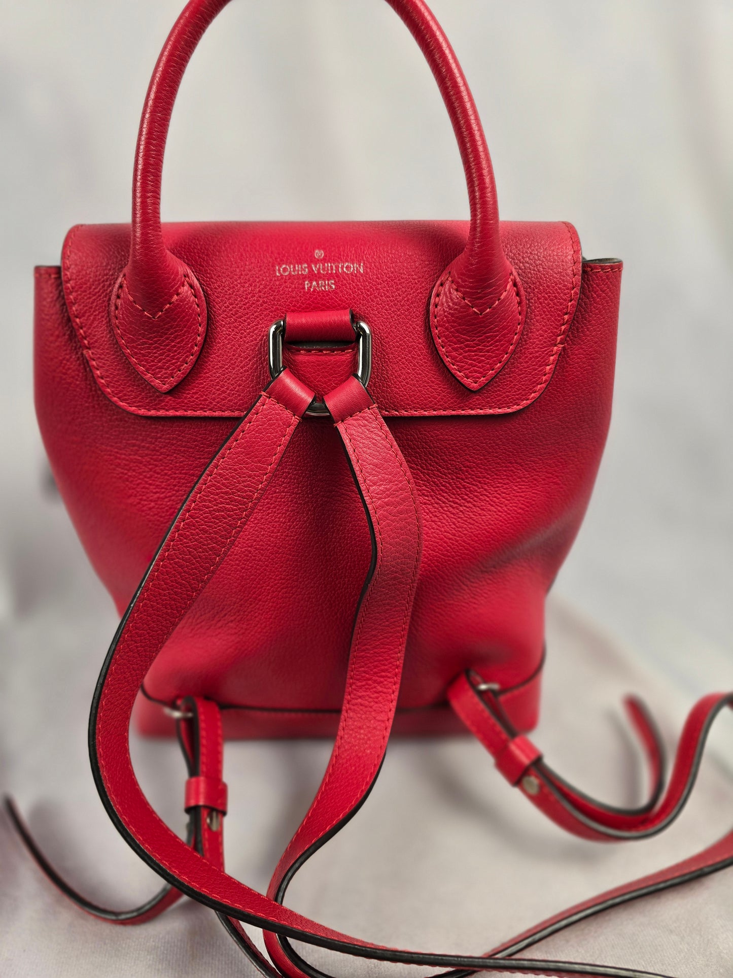 Louis Vuitton Lockme Red Leather Backpack