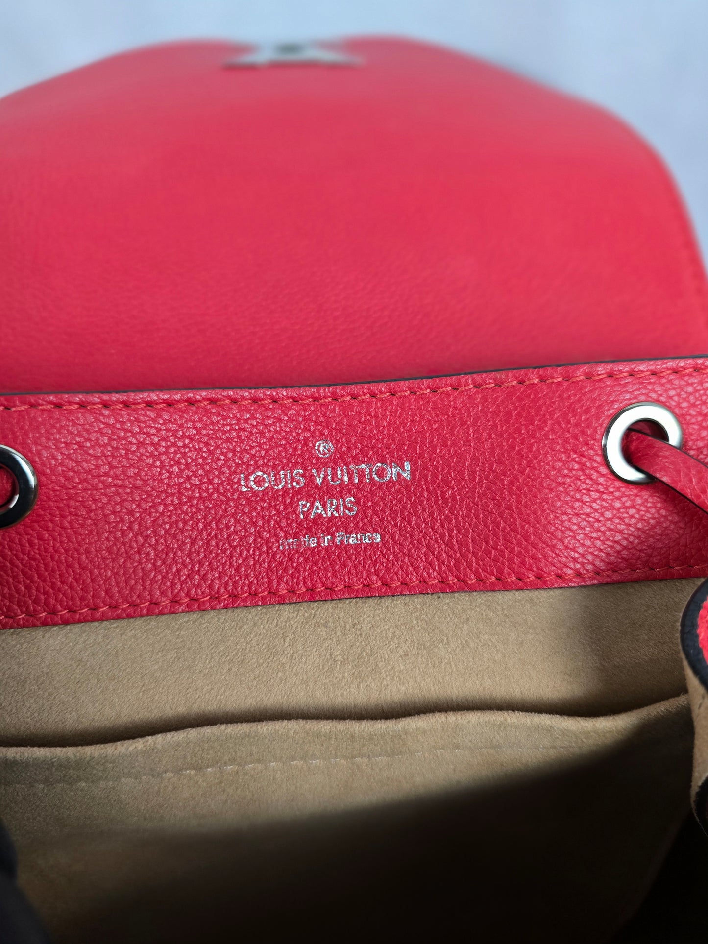 Louis Vuitton Lockme Red Leather Backpack
