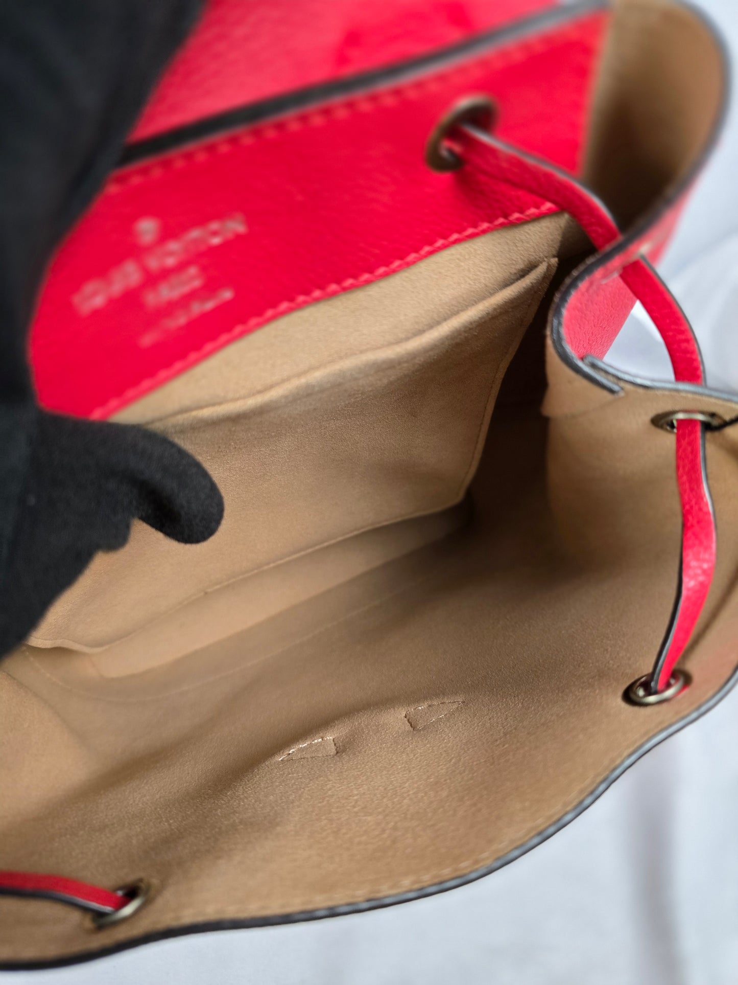 Louis Vuitton Lockme Red Leather Backpack