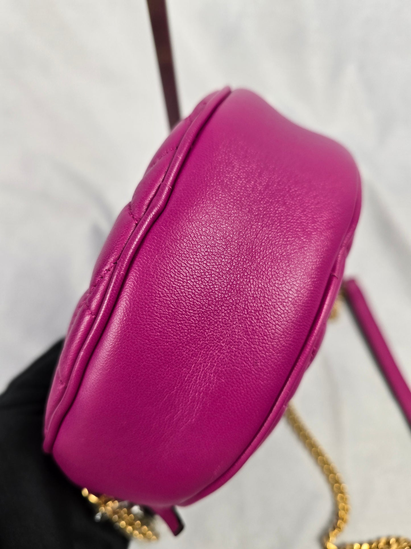 Versace Nappa Quilted La Medusa Round Camera Bag - Fuchsia