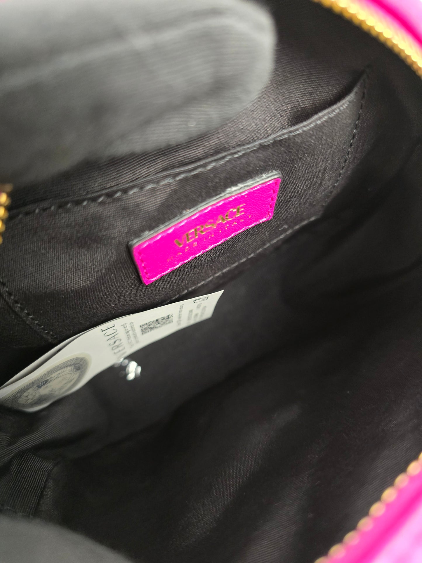 Versace Nappa Quilted La Medusa Round Camera Bag - Fuchsia