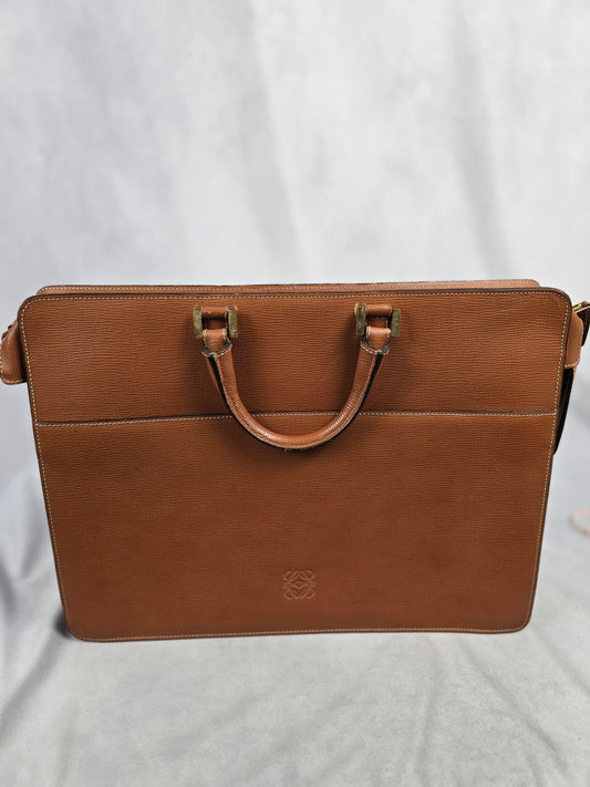 Loewe Vintage Madrid Leather Briefcase/Tote Tan