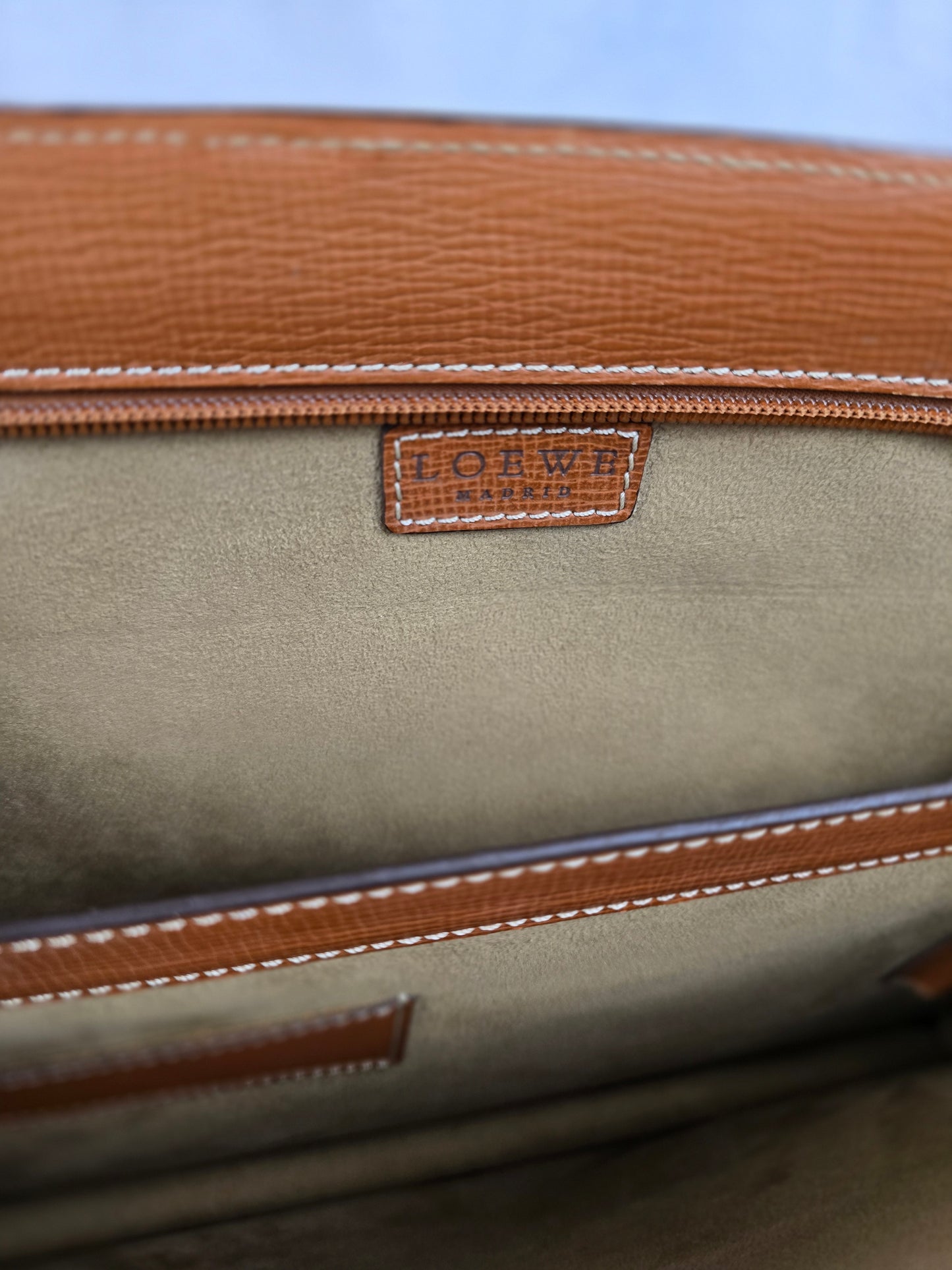 Loewe Vintage Madrid Leather Briefcase/Tote Tan