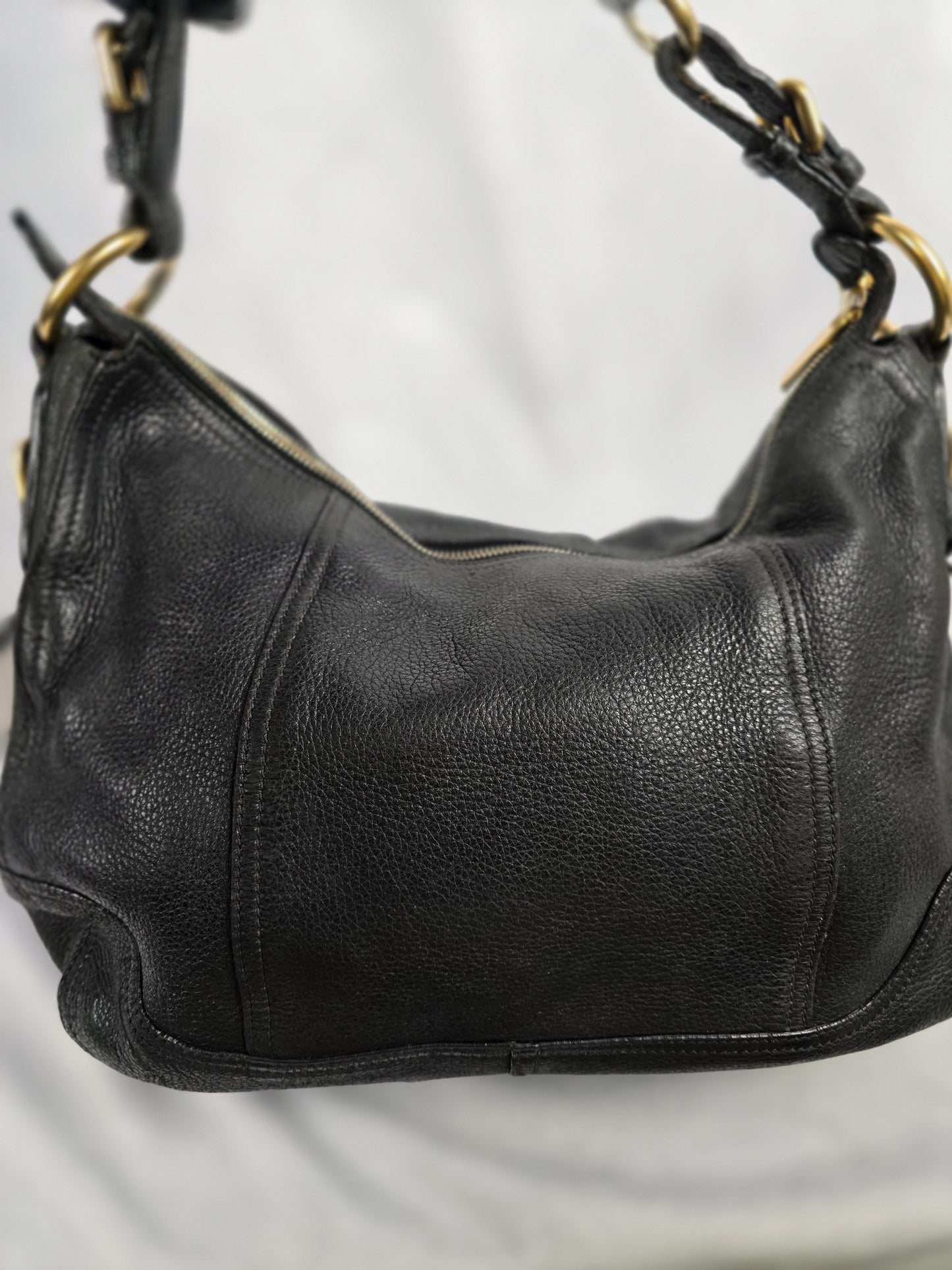 Prada Vitello Daino Hobo Bag in Black