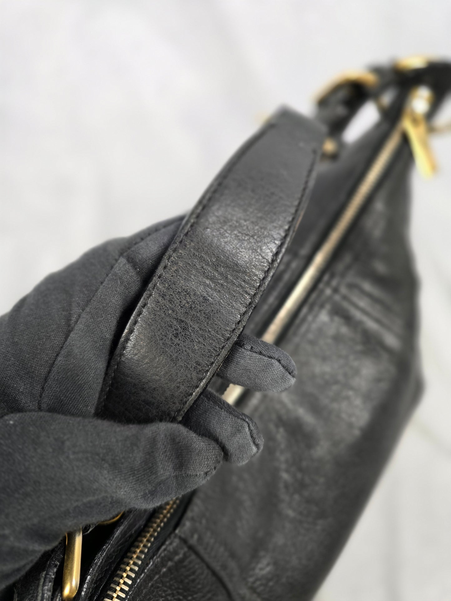 Prada Vitello Daino Hobo Bag in Black