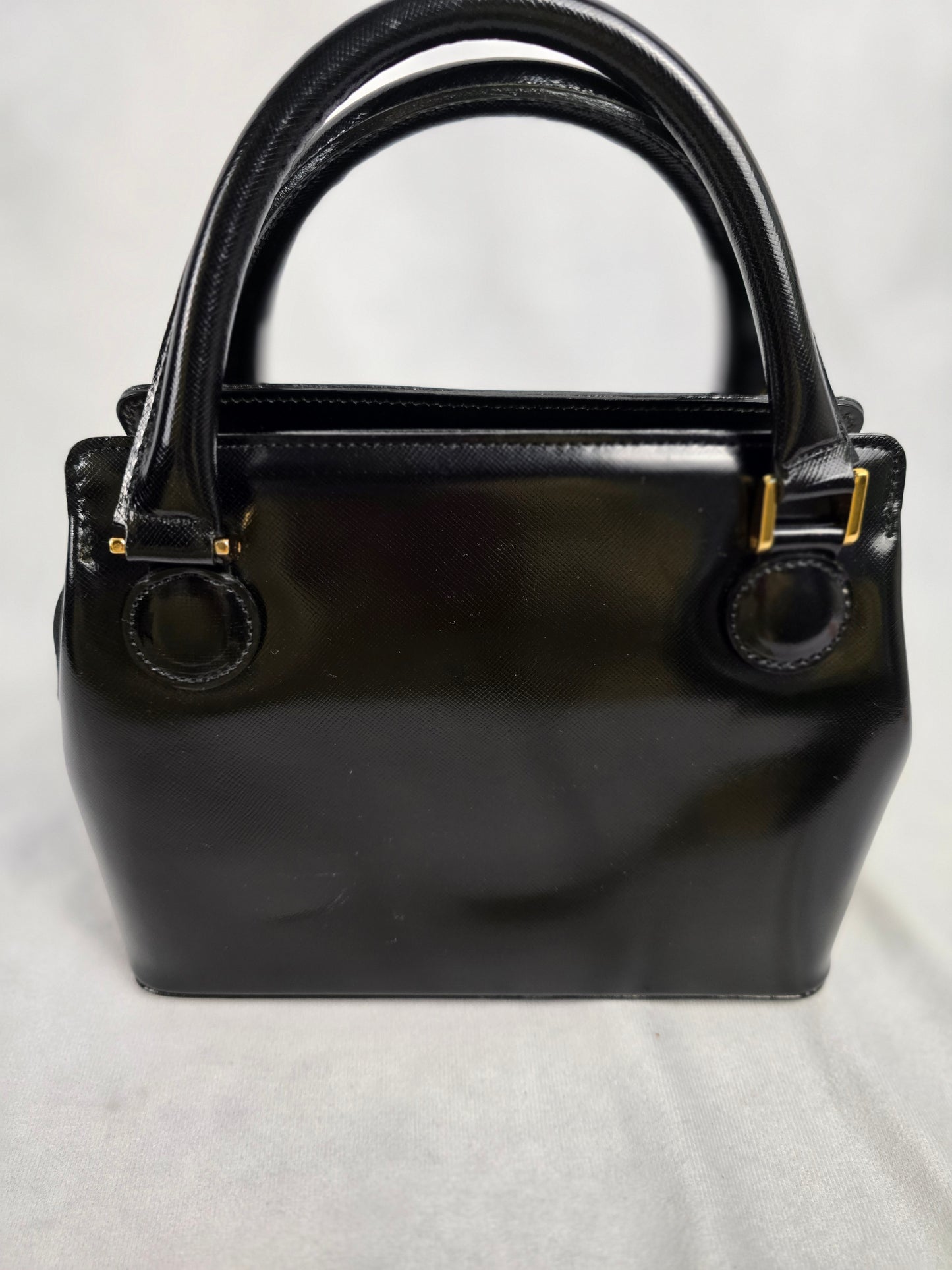 Gianni Versace Sunburst Medallion Black Bag