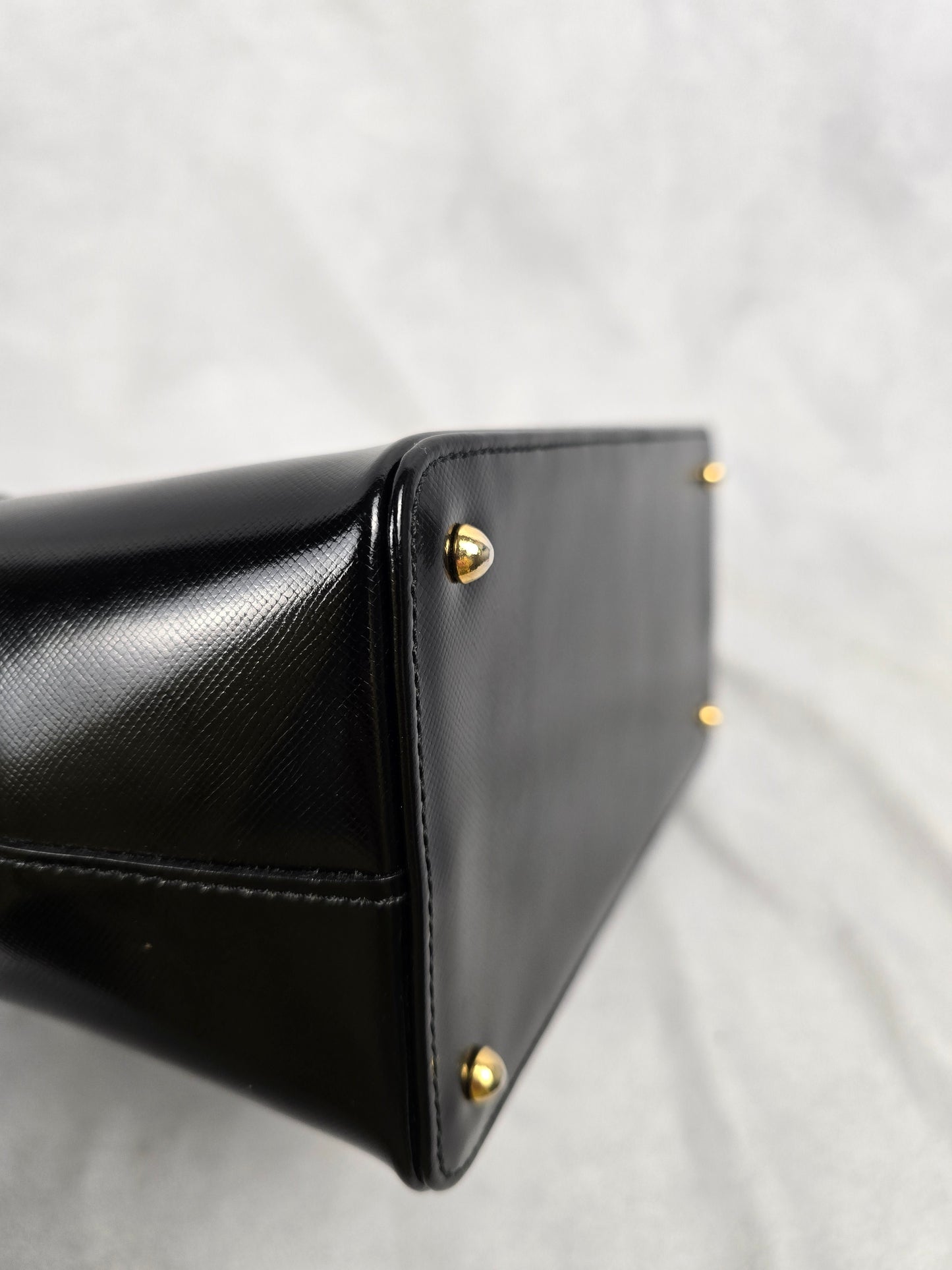 Gianni Versace Sunburst Medallion Black Bag