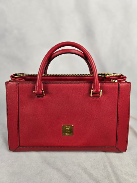 MCM Nuovo Tote in Red Leather