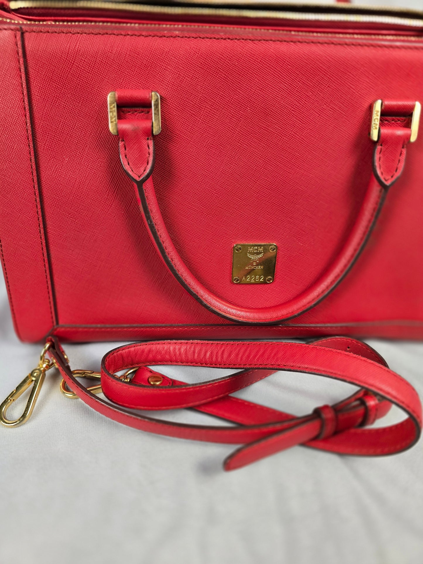 MCM Nuovo Tote in Red Leather