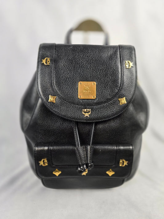 MCM Stark Black Leather Backpack