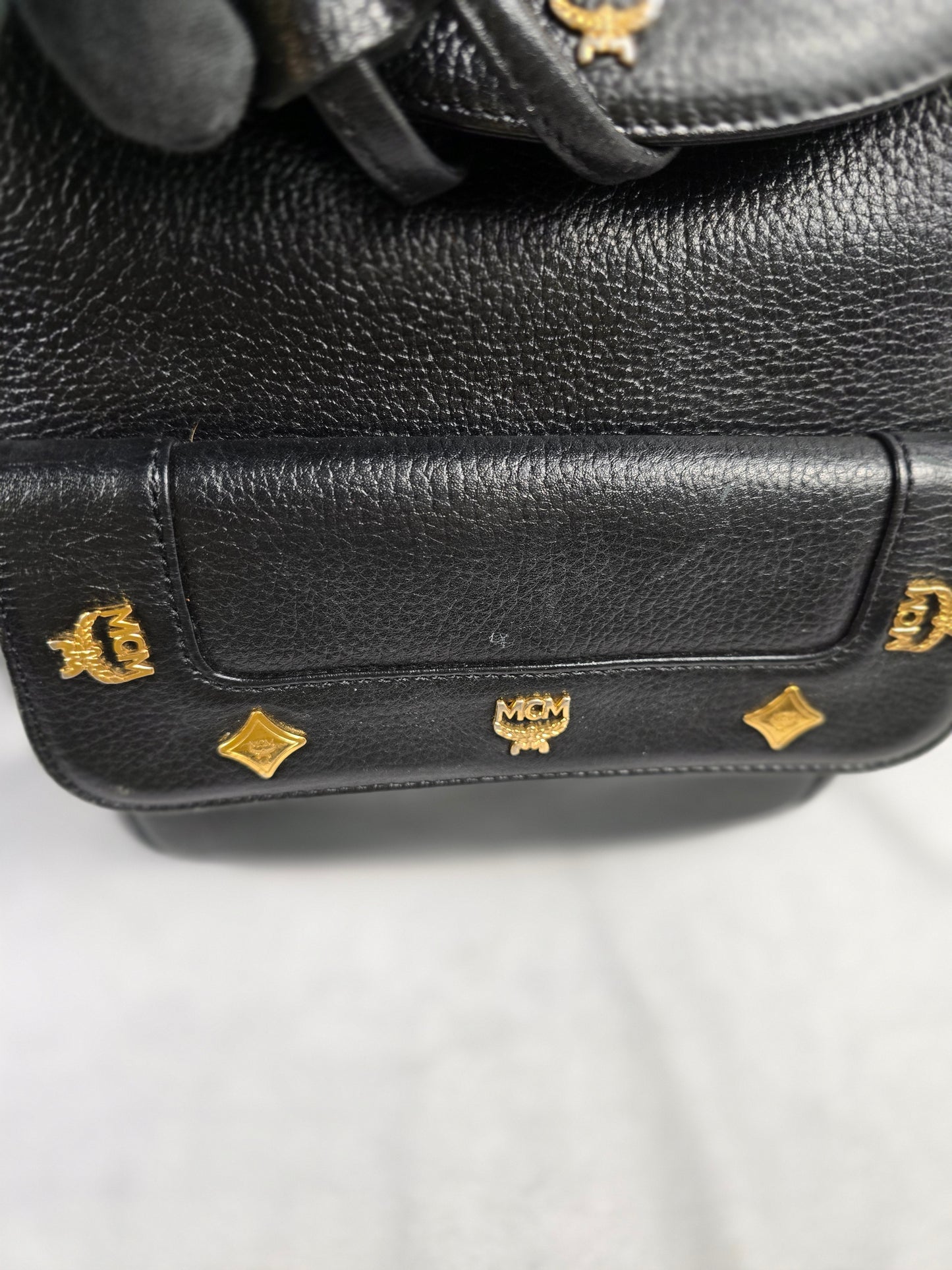MCM Stark Black Leather Backpack