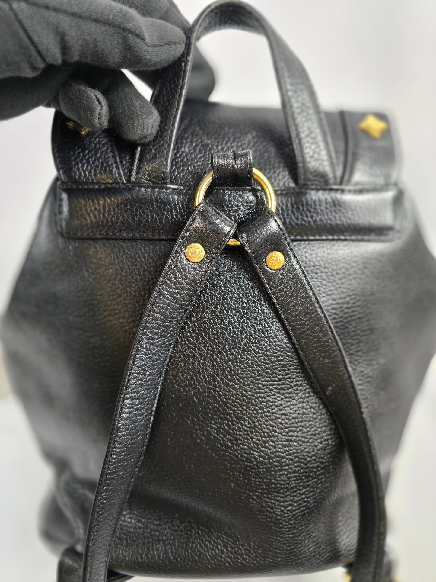 MCM Stark Black Leather Backpack