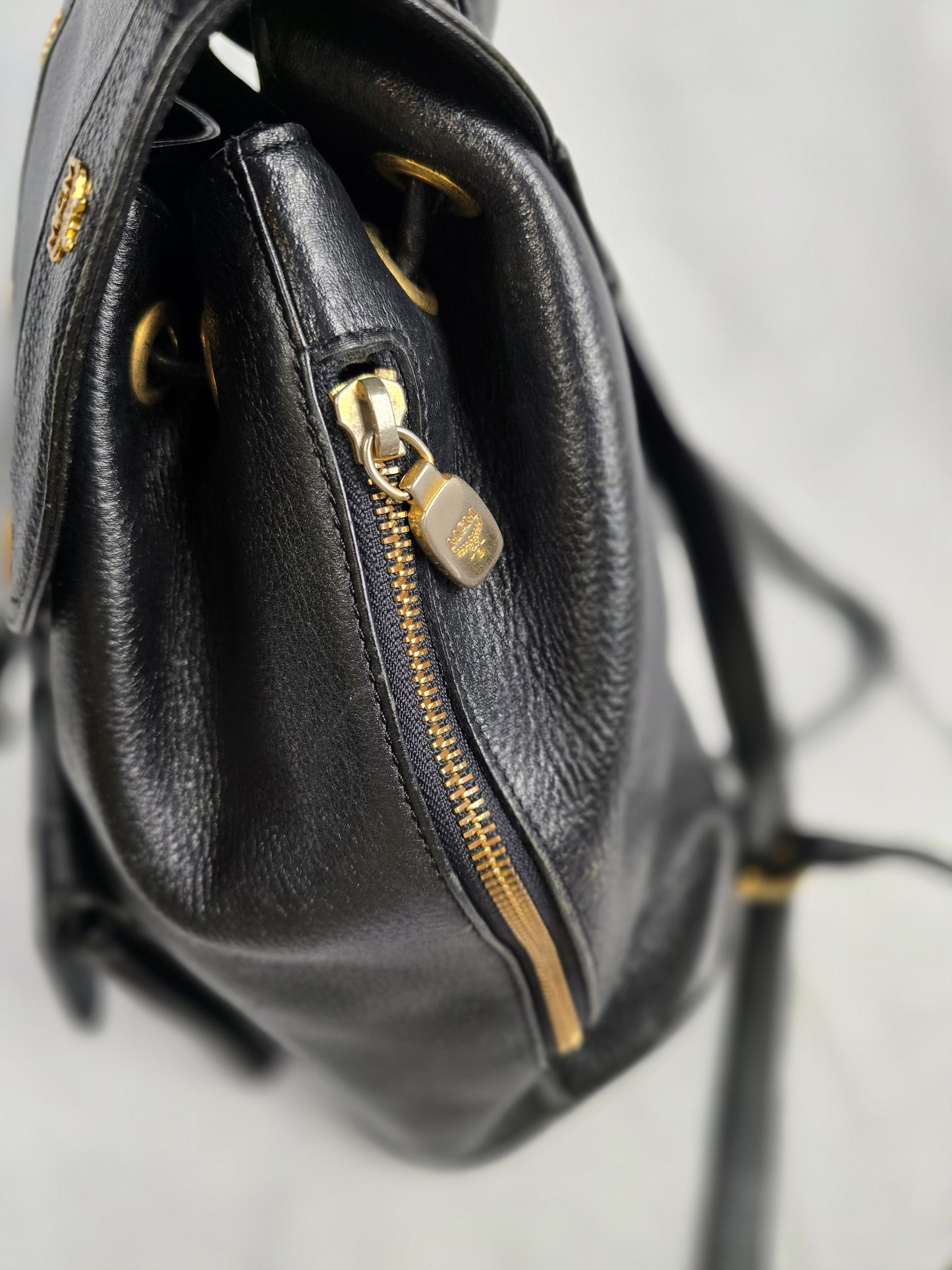 MCM Stark Black Leather Backpack
