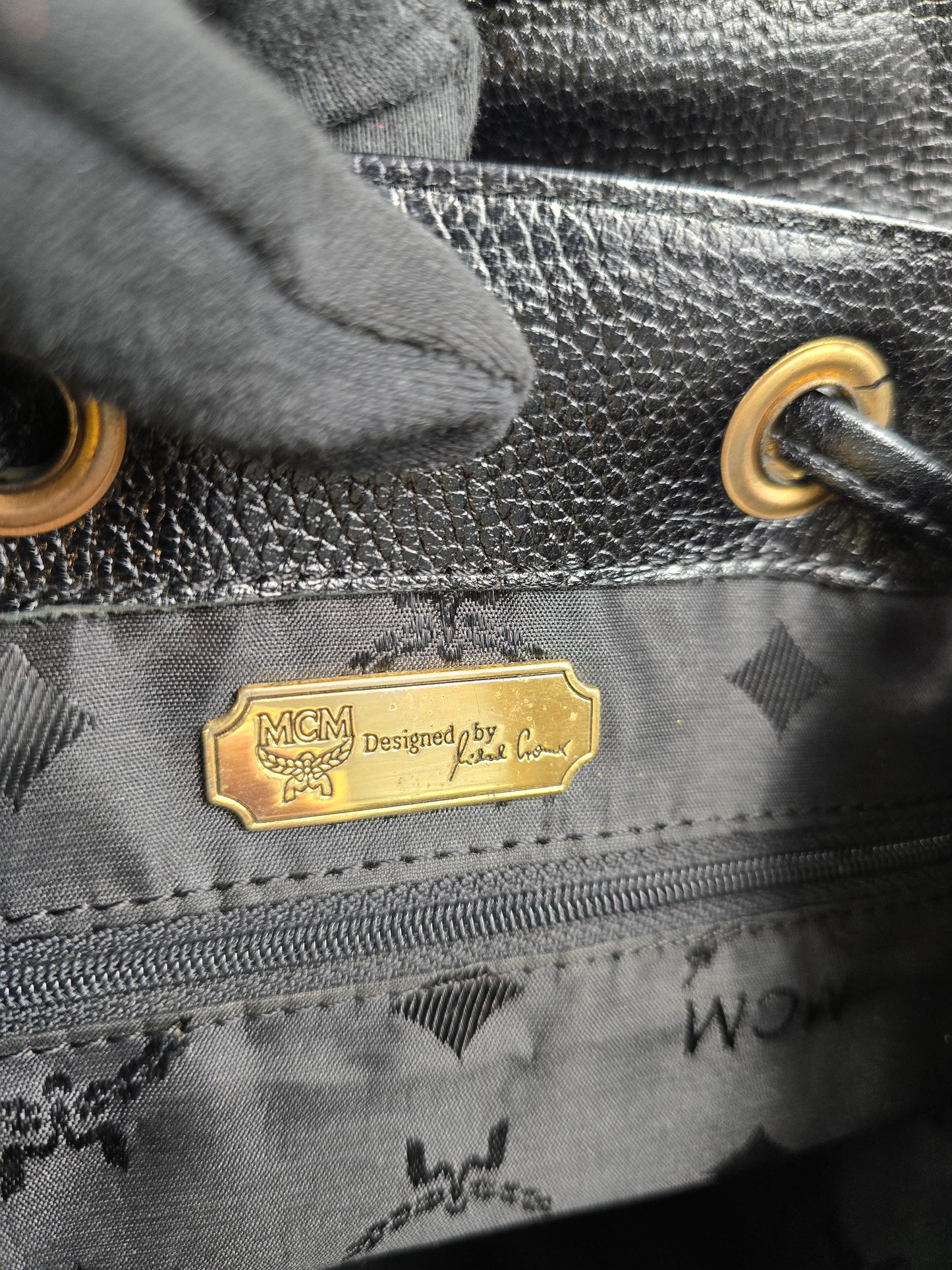 MCM Stark Black Leather Backpack