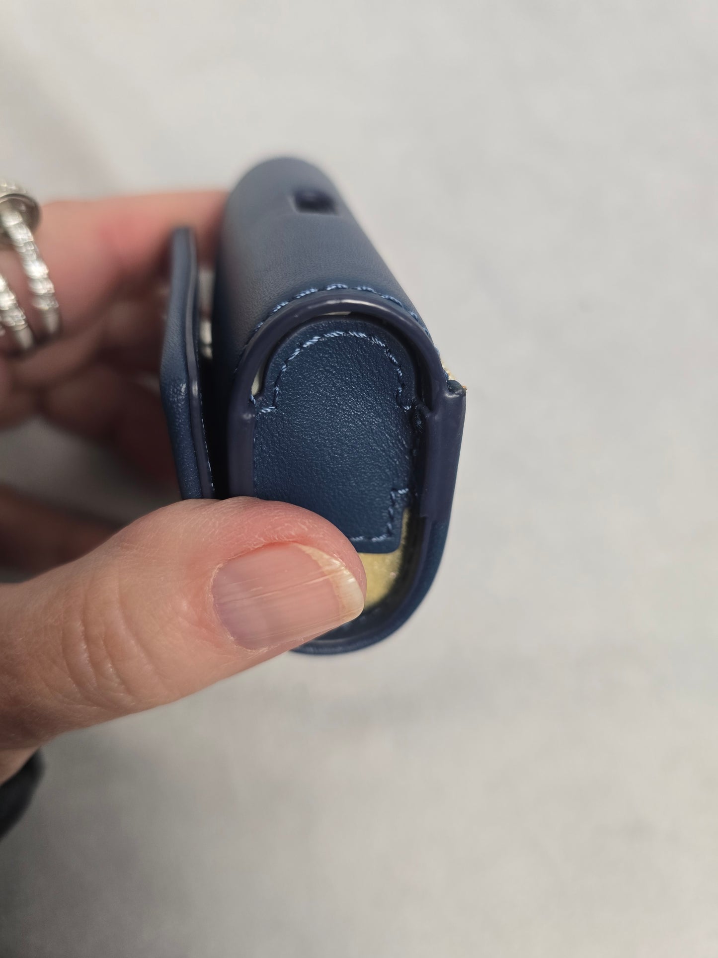 MCM Mini Denim Jacquard Air Pod Holder/Purse Charm